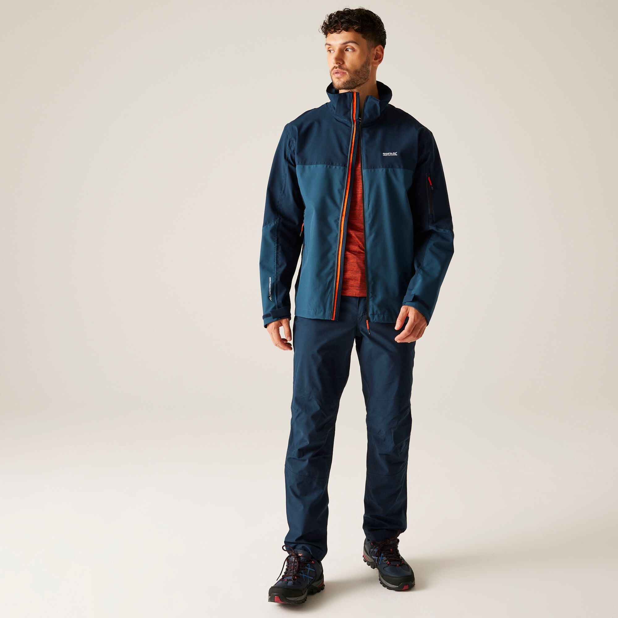 Men's Bosfield III Waterproof Jacket | Moonlight Denim Navy Tangerine Tango