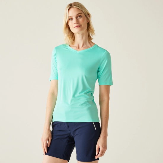 Women's Fingal II V-Neck T-Shirt | Aruba Blue