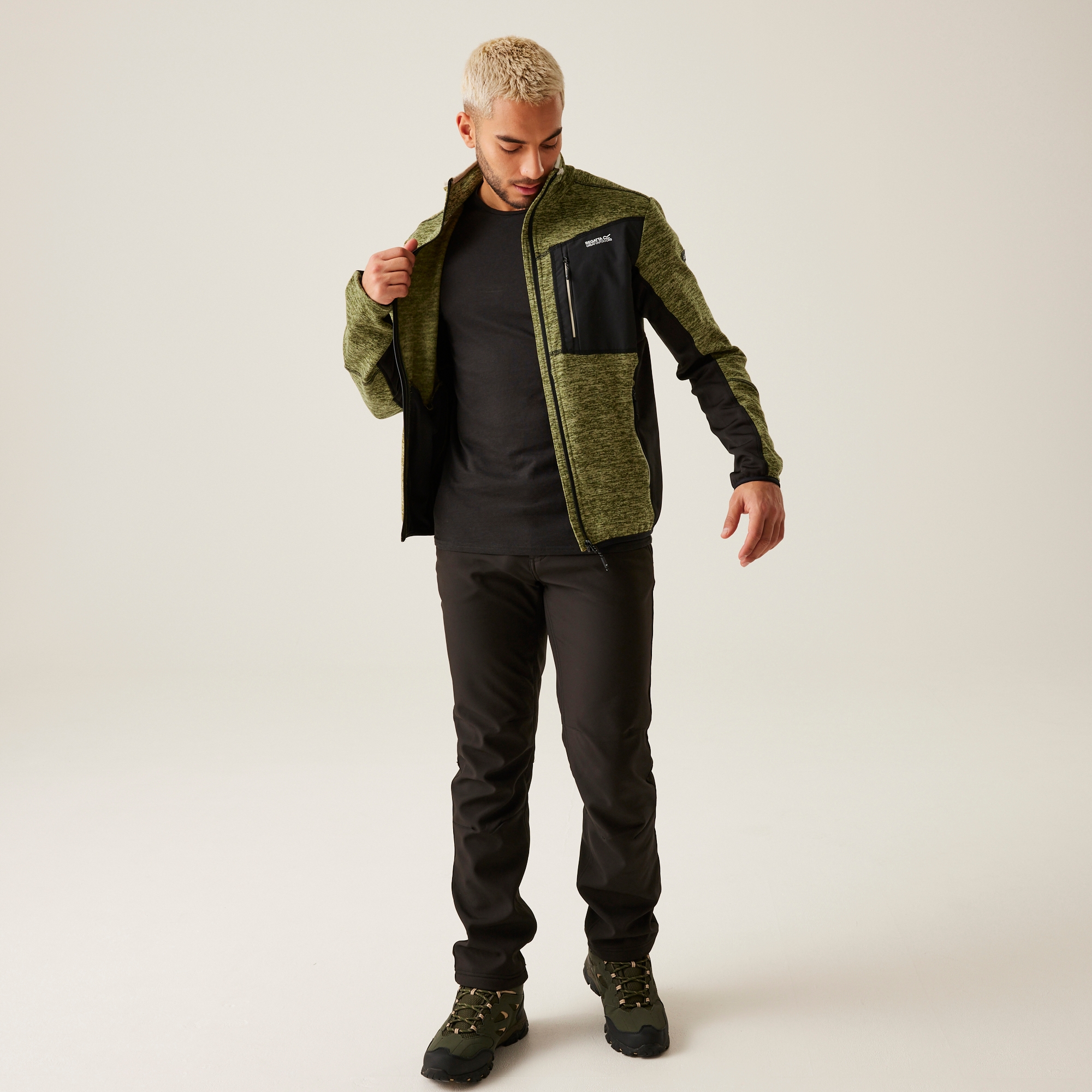 Men's Baslinn Full Zip Fleece | Nephrite Green Marl Black