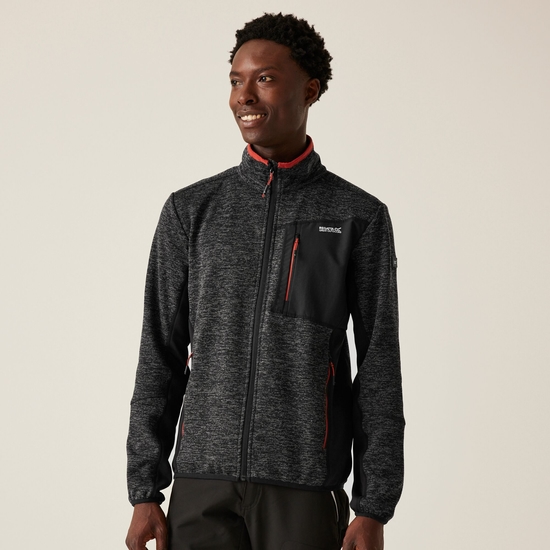 Men's Baslinn Full Zip Fleece | Black Marl Black