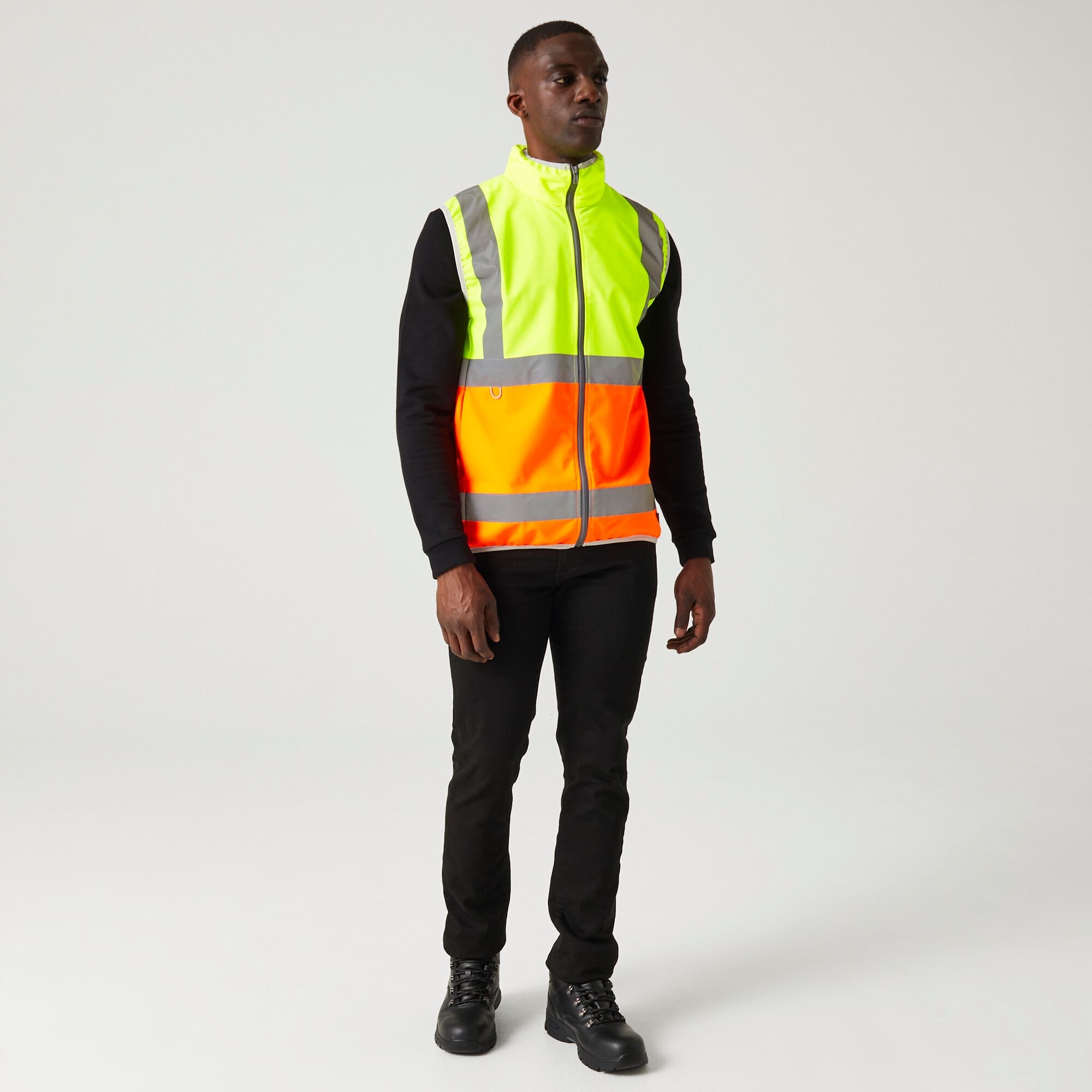 Men's Pro HI-VIS Full Zip Gilet | Yellow Orange