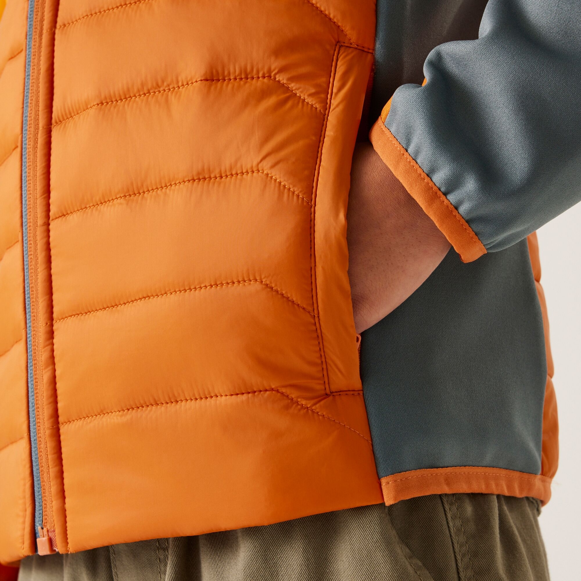 Kids' Kielder IX Hybrid Jacket | Fox Bright Marigold Stormy Weather