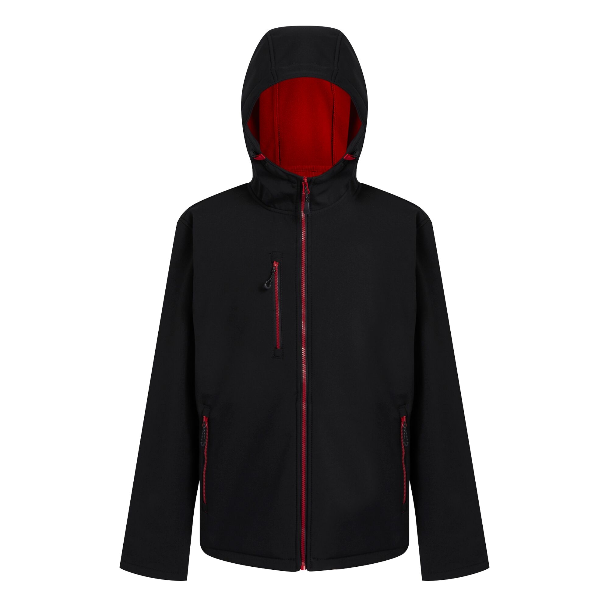 Men's Navigate 2 Layer Hooded Softshell Jacket | Black Classic Red