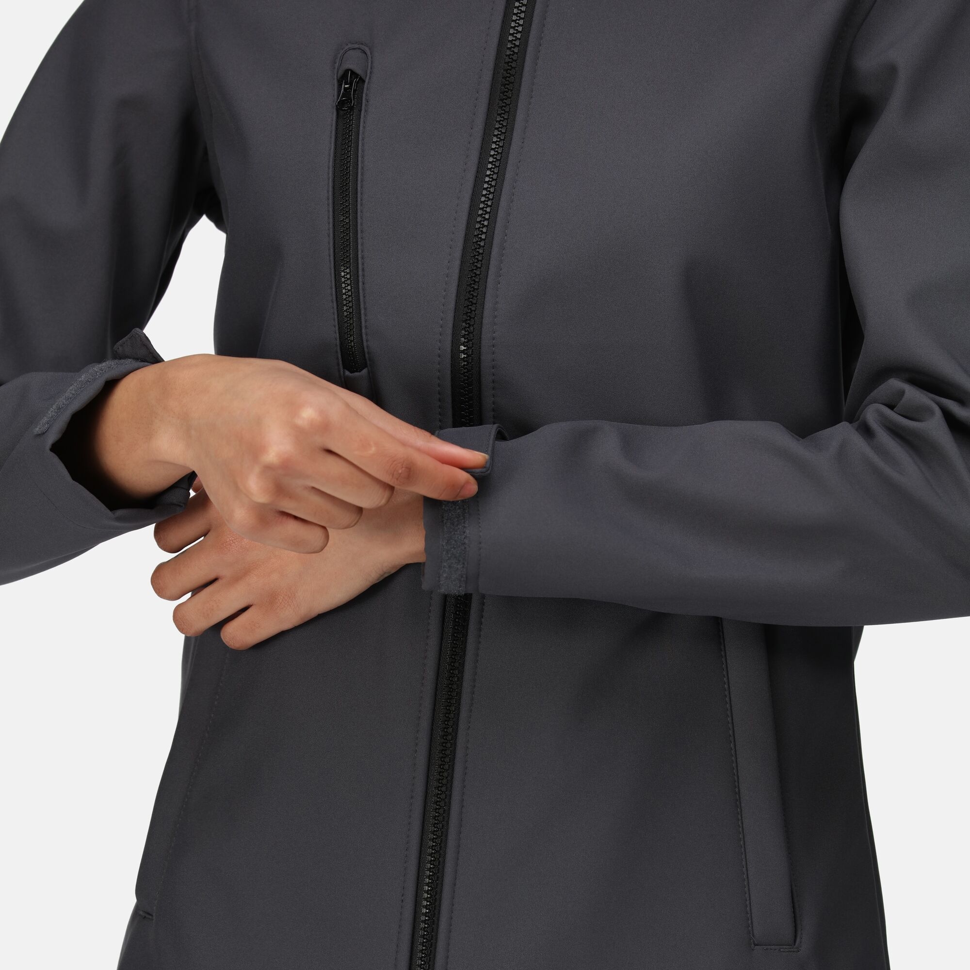 Women's Ablaze 3-layer Printable Softshell Jacket | Seal Grey Black