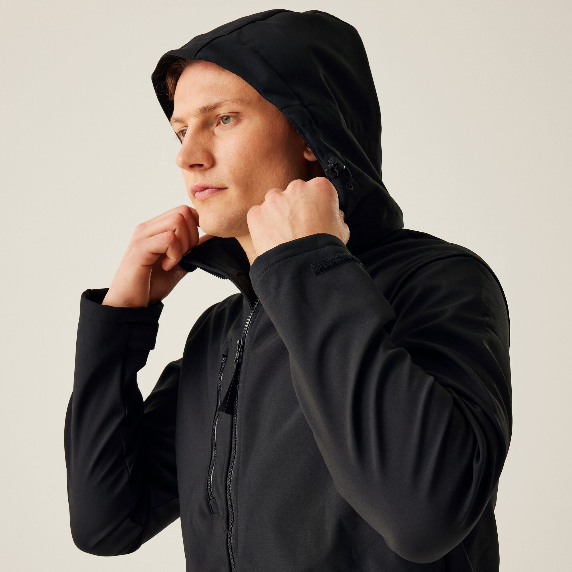 Men's Venturer 3 Layer Printable Hooded Softshell Jacket | Black