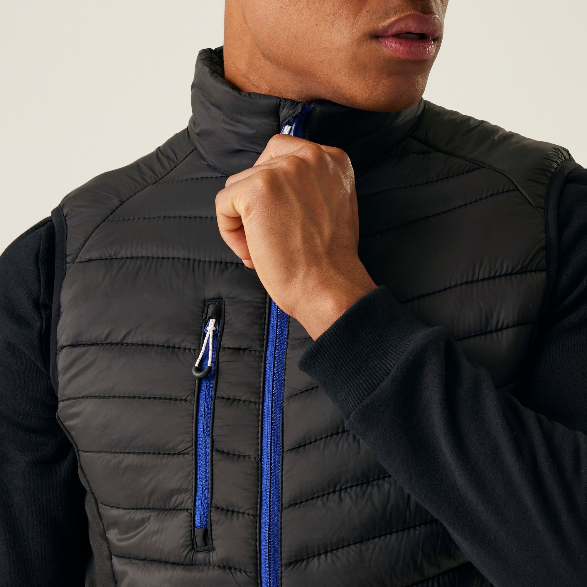 Men's Navigate Hybrid Bodywarmer | Black New Royal