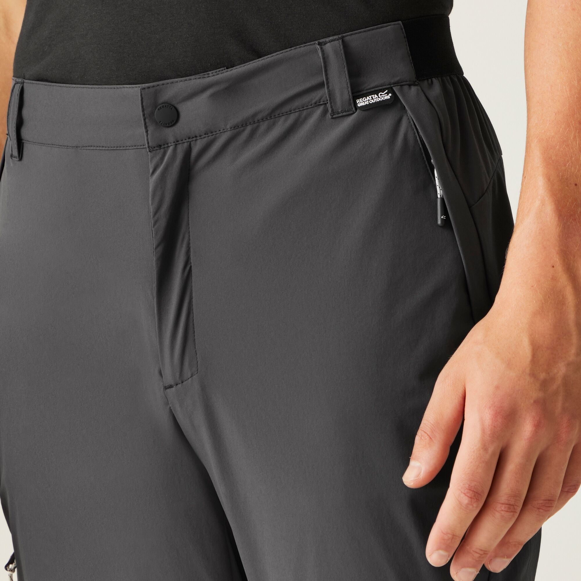 Men's Travel Light Zip Off Packaway Trousers | Ash