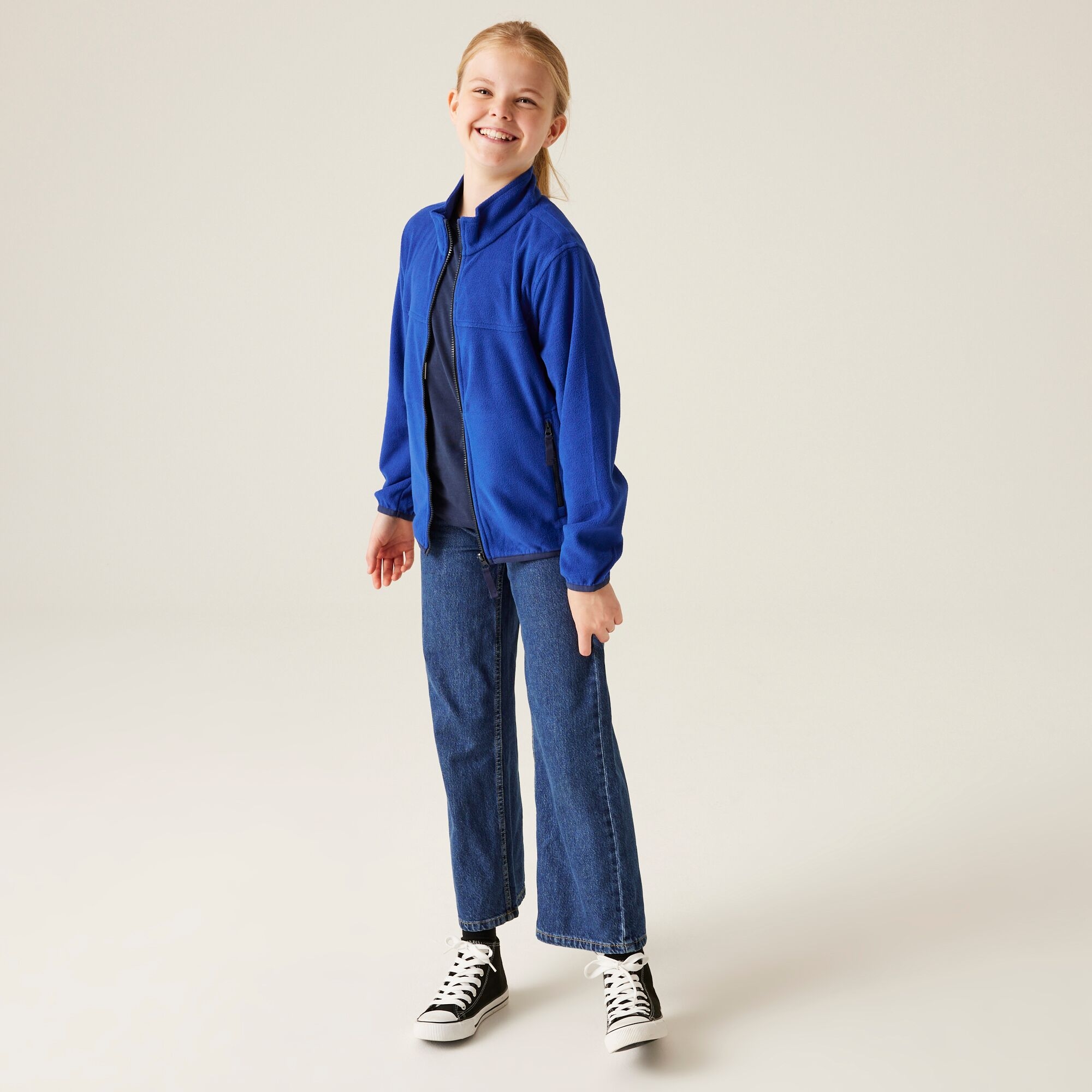 Kids' Full Zip Micro Fleece | New Royal