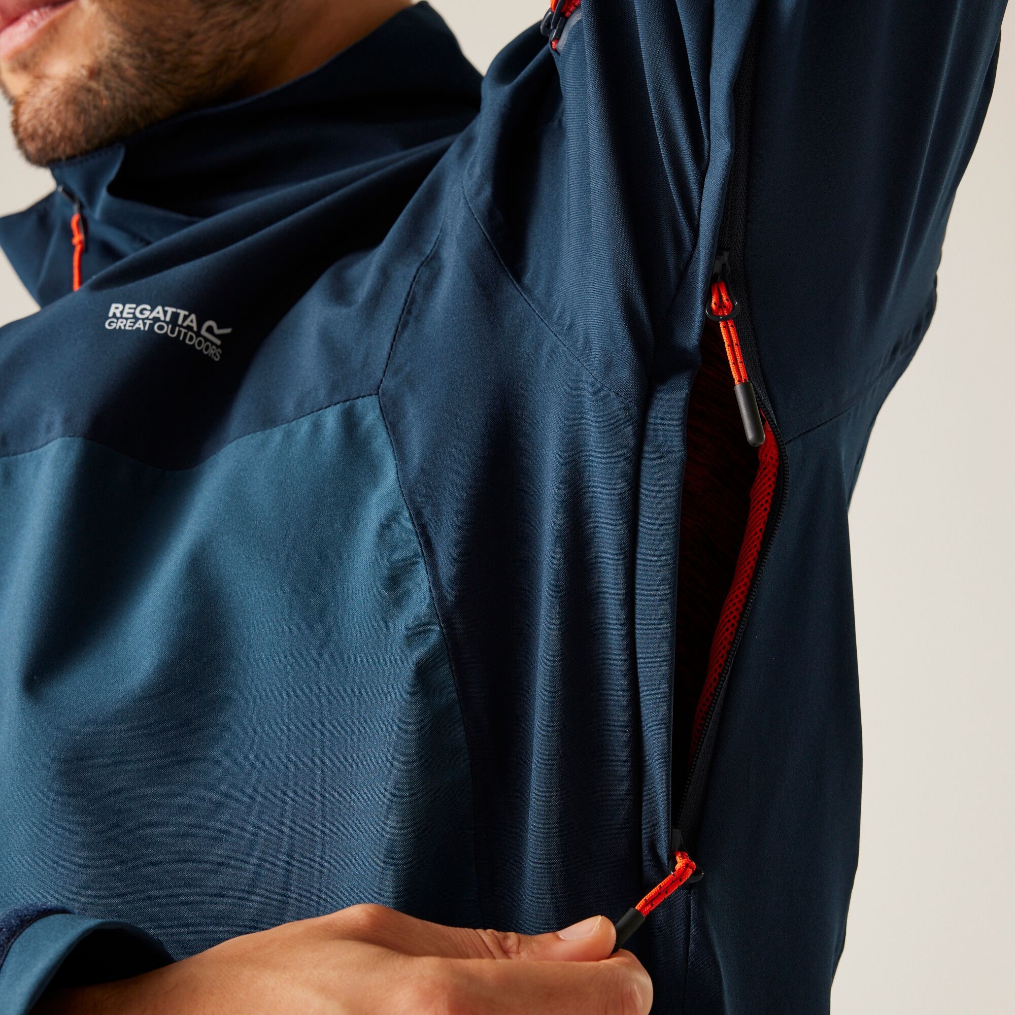 Men's Bosfield III Waterproof Jacket | Moonlight Denim Navy Tangerine Tango
