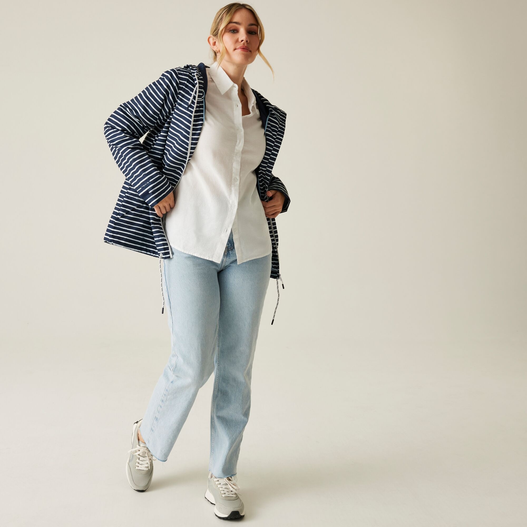 Women's Bayletta II Waterproof Jacket | Navy White Painterly Stripe