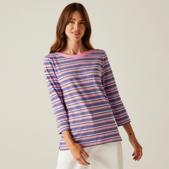 Women's Bayletta II 3/4 Sleeve Top  | Pink Fusion Multi Stripe