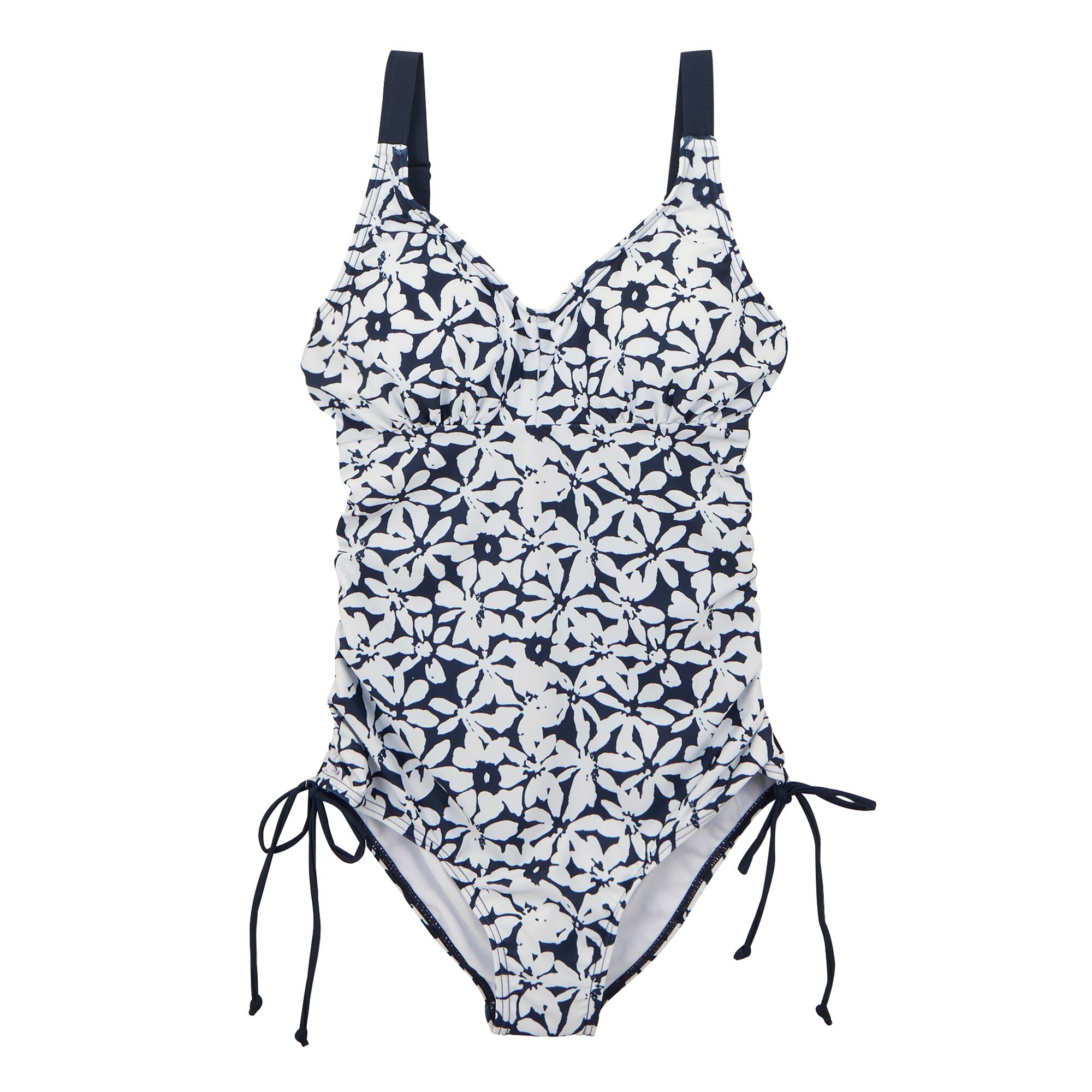 Women's Alinae Swimsuit | Navy White Large Floral