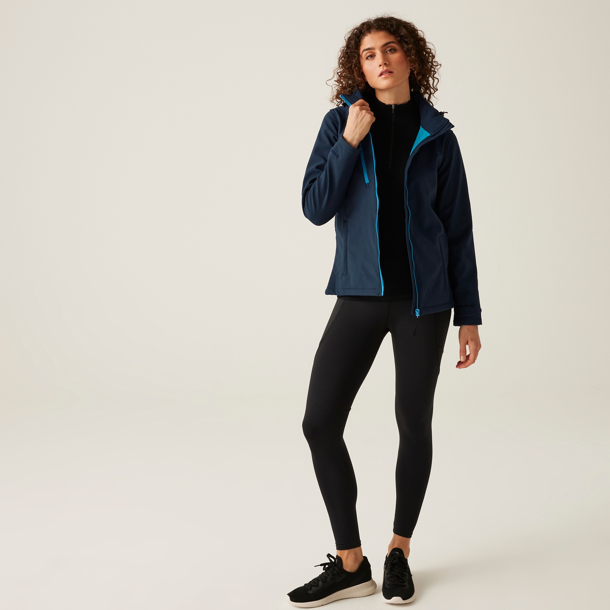 Women's Venturer 3-layer Printable Hooded Softshell Jacket | Navy French Blue