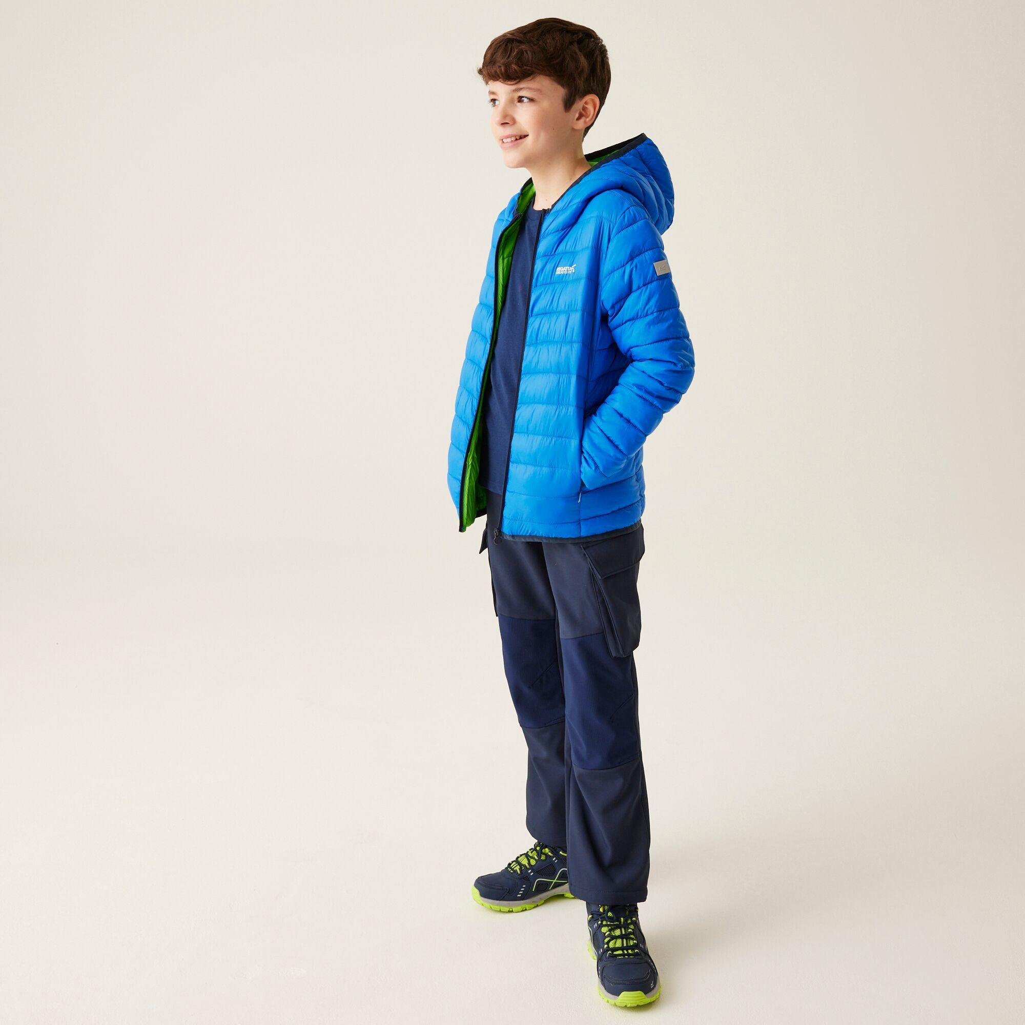 Kids' Hooded Marizion Padded Jacket | Olympian Blue Green Flash