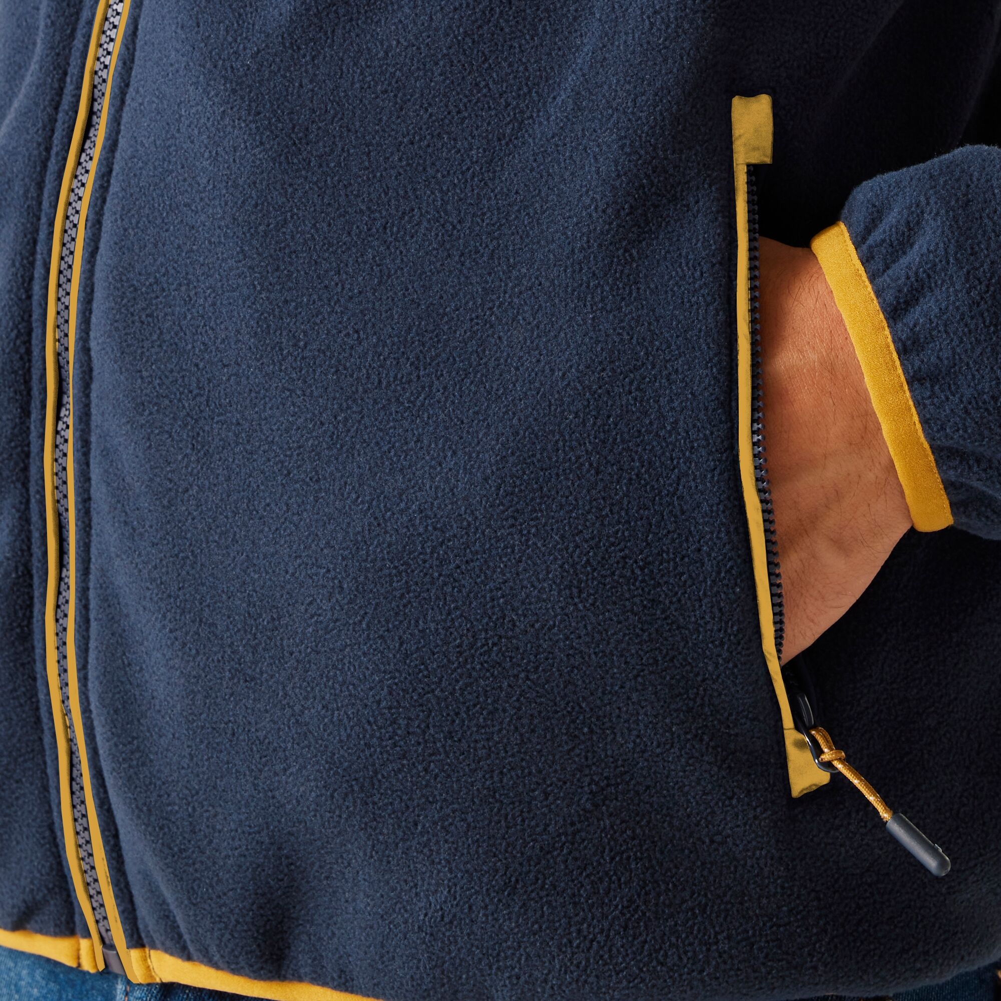 Men's Frankie Full Zip Fleece | Navy Mustard