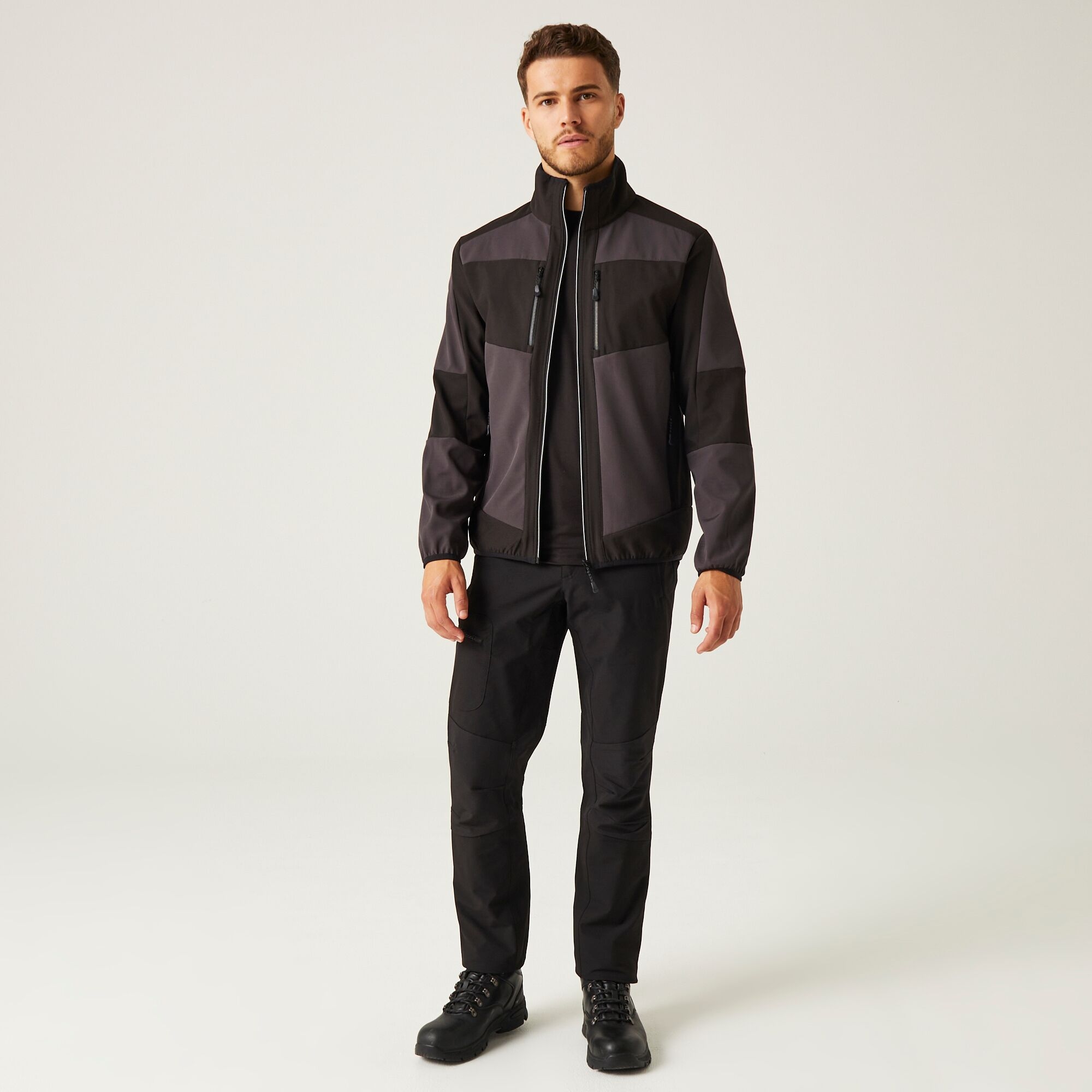 Men's E-Volve 2 Layer Softshell Jacket | Ash Black