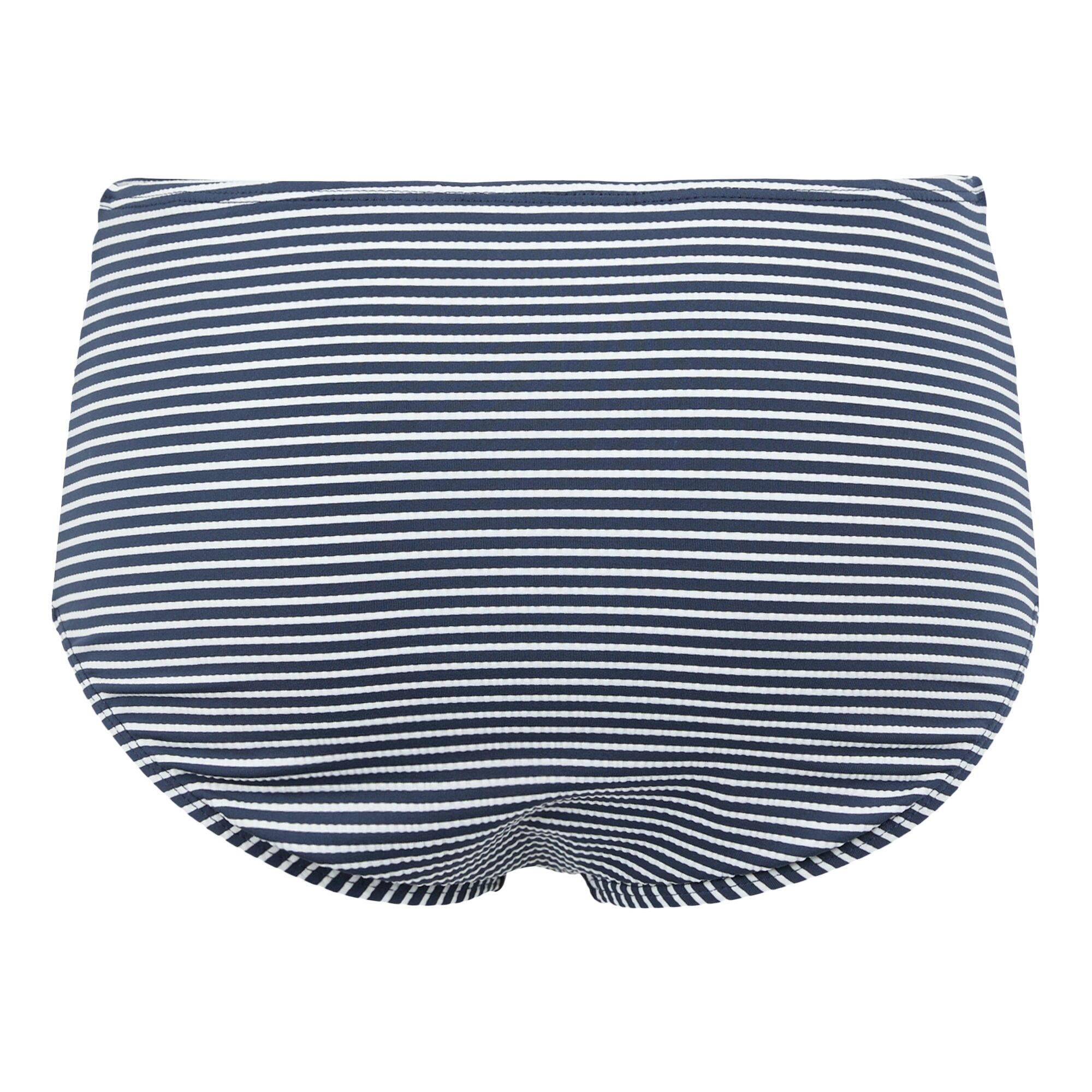 Women's Paloma Swim Brief | Navy White Seeksucker Stripe