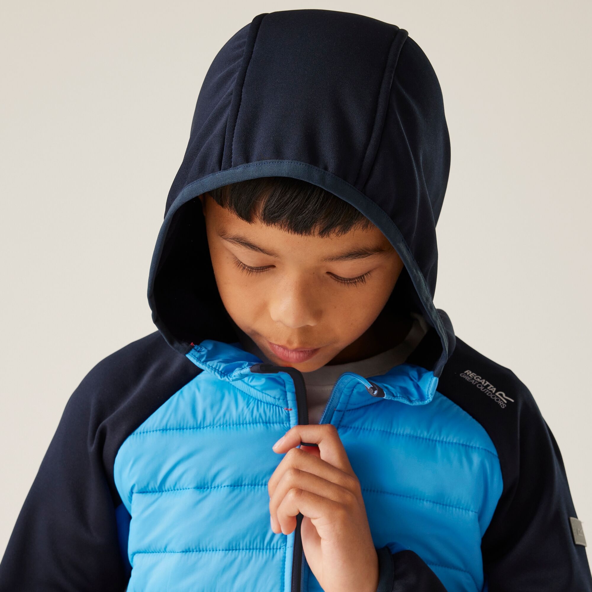 Kids' Kielder IX Hybrid Jacket | Olympian Blue Elysium Blue Navy Tango Tangerine