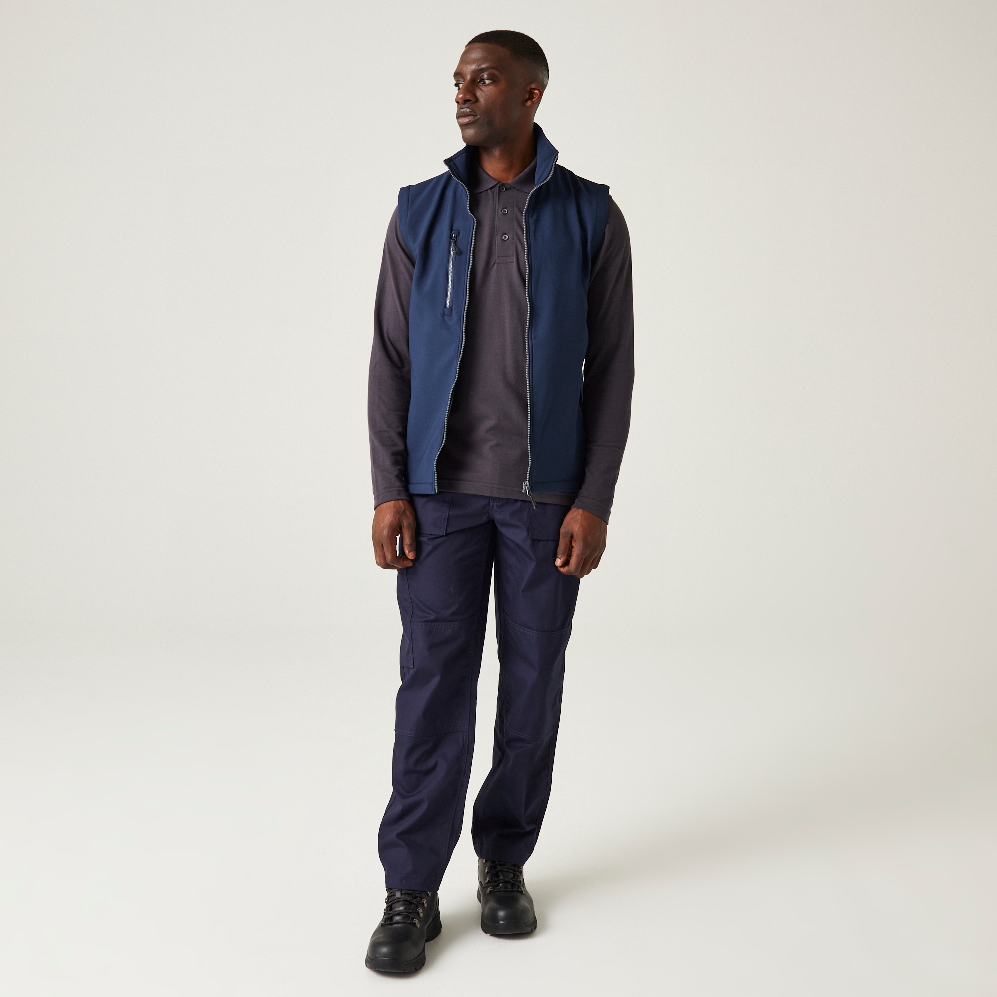 Men's Navigate 2 Layer Softshell Bodywarmer | Navy Seal Grey