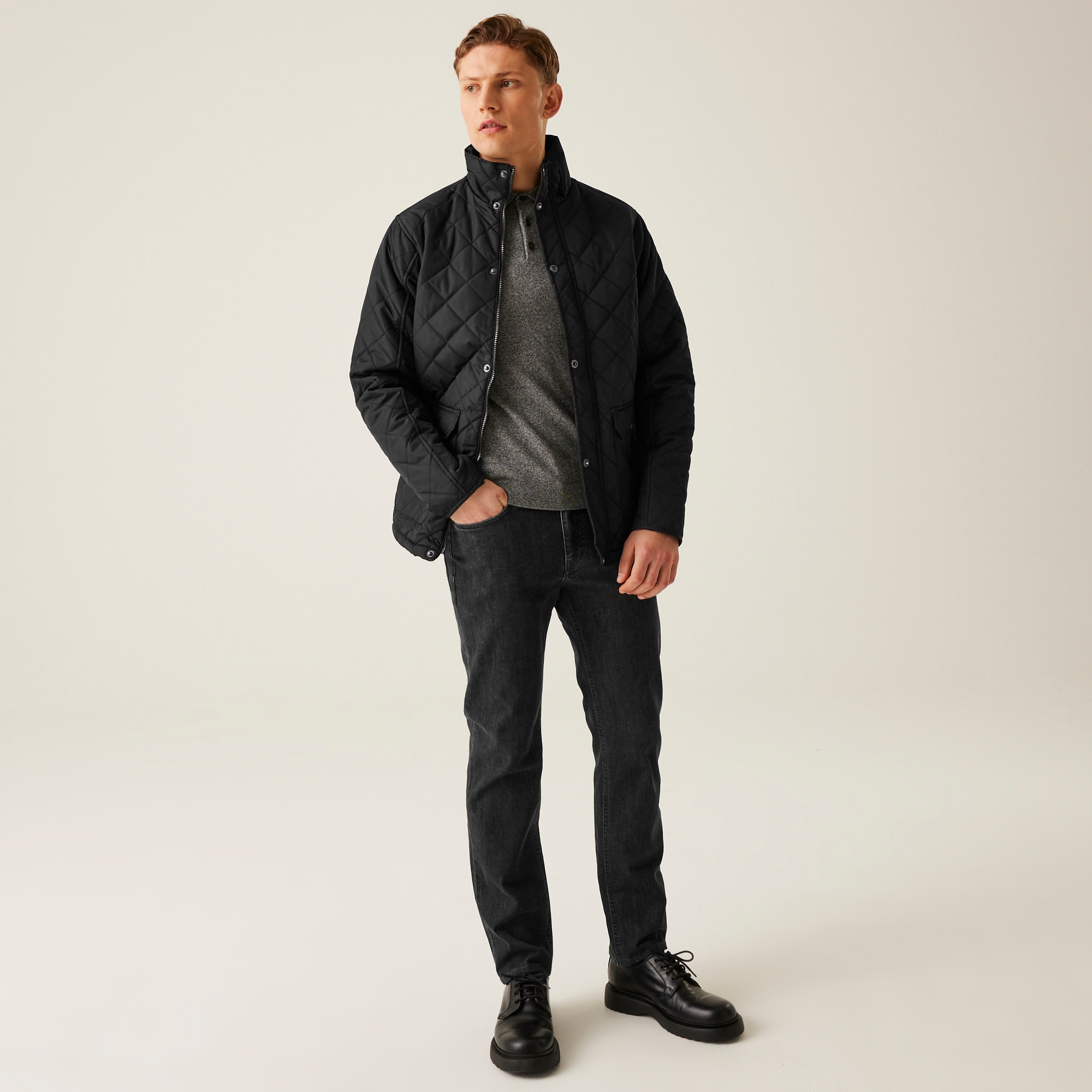 Men's Diamond Insulated Quilted Jacket | Black