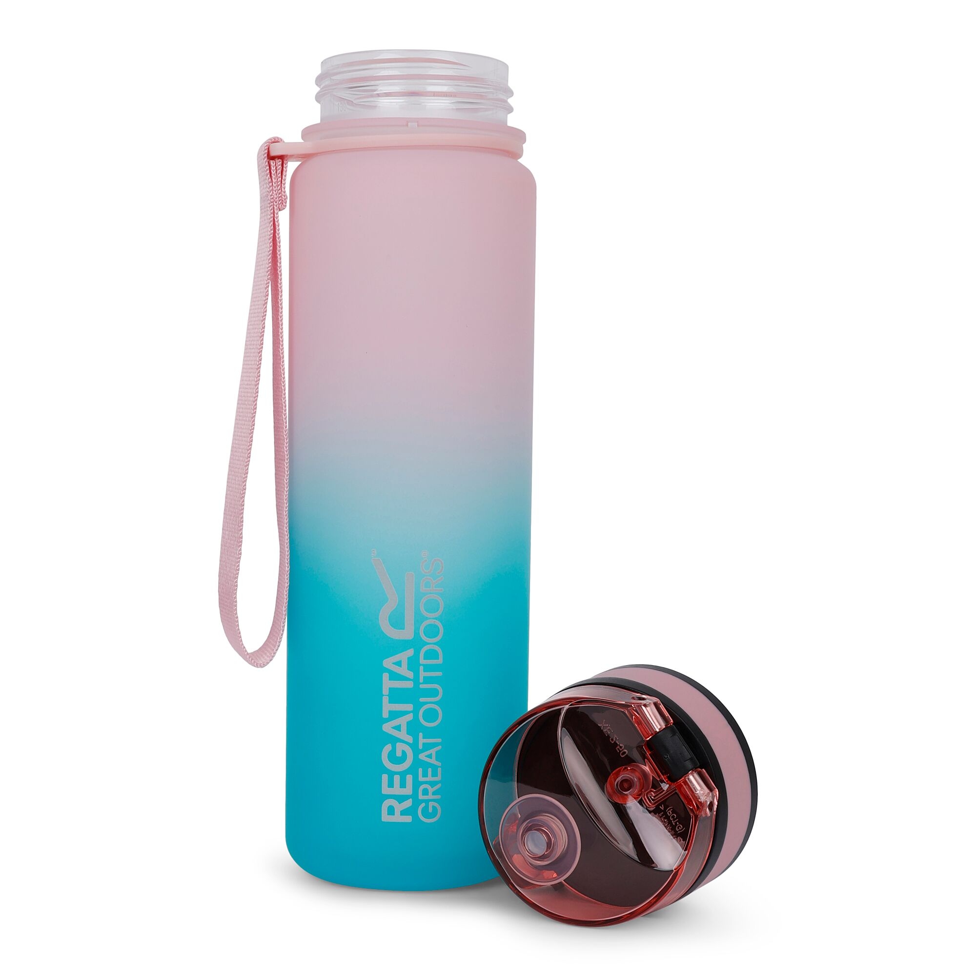 0.6 Litre Tritan Flip Lid Bottle | Pink Mist Turquoise