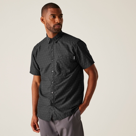 Men's Mindano IX Short Sleeve Shirt | Black Circle Print