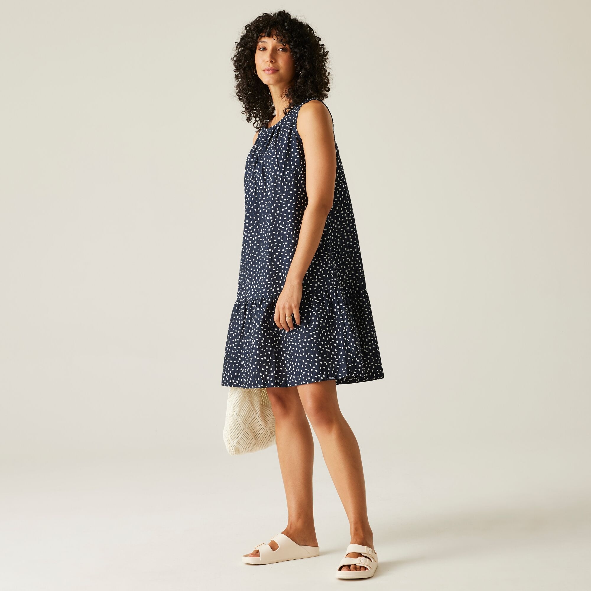 Women's Trisa Smock Dress | Navy White Micro Dot