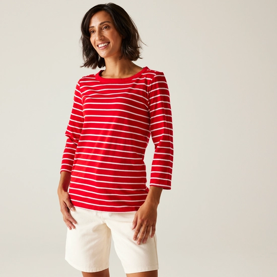 Women's Bayletta II 3/4 Sleeve Top  | Pink Fusion Multi Stripe