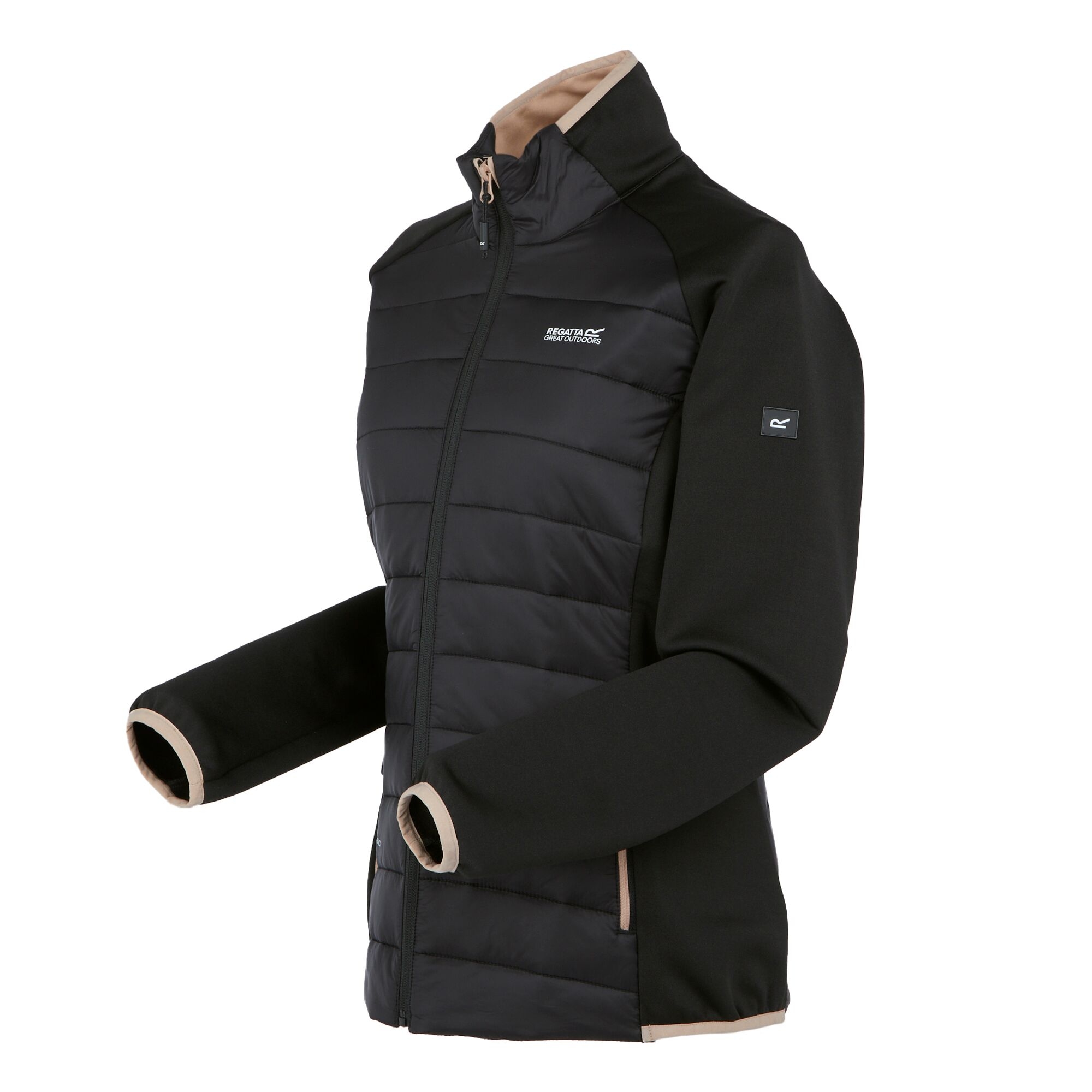 Women's Clumber V Hybrid Jacket | Black Warm Taupe