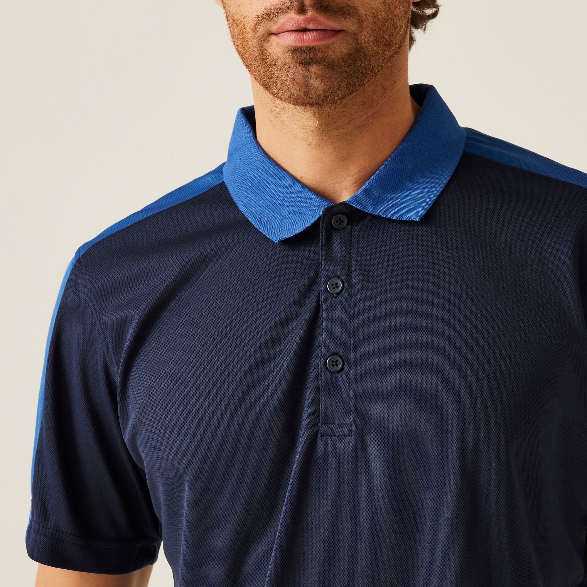 Men's Contrast Coolweave Quick Wicking Polo Shirt | New Royal Navy