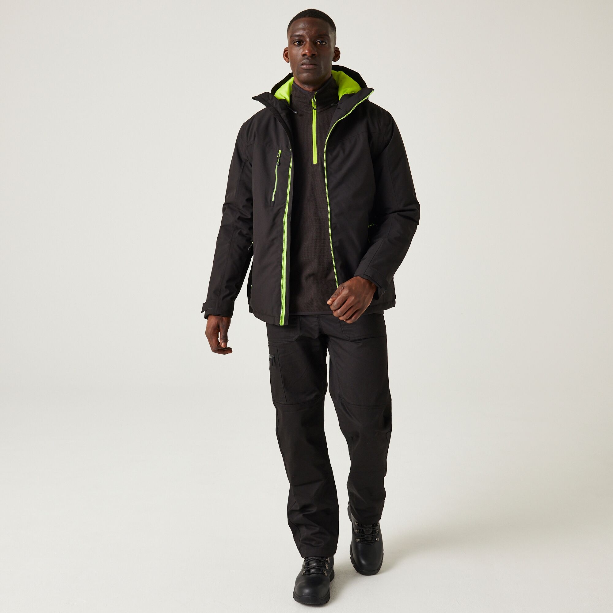 Men's Navigate Insulated Jacket | Black Lime Green