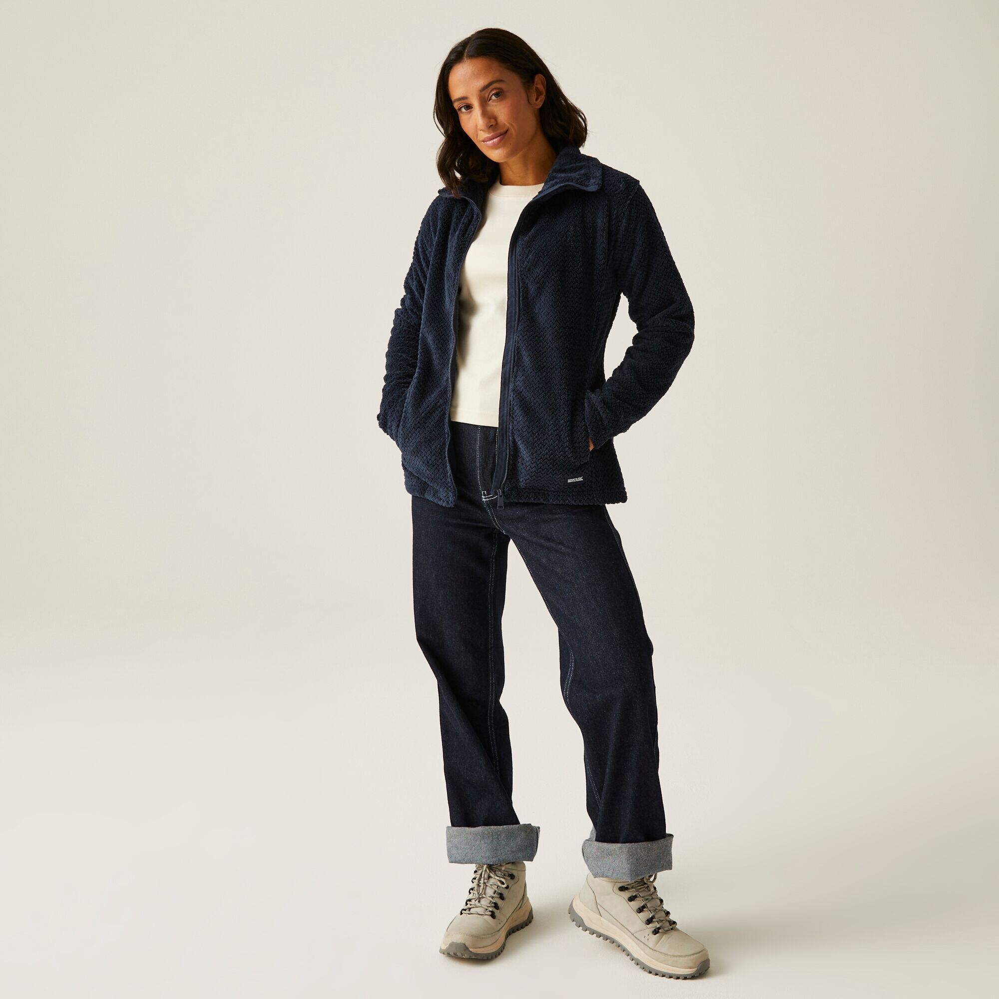 Women's Heidy Fluffy Full Zip Fleece | Navy