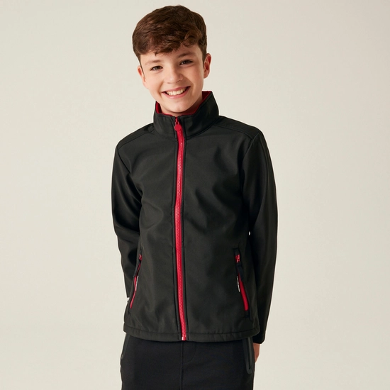 Kids' Ablaze 2-Layer Softshell | Black Classic Red