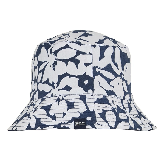 Women's Reversible Bucket Hat | Summer Floral Print Chambray Blue