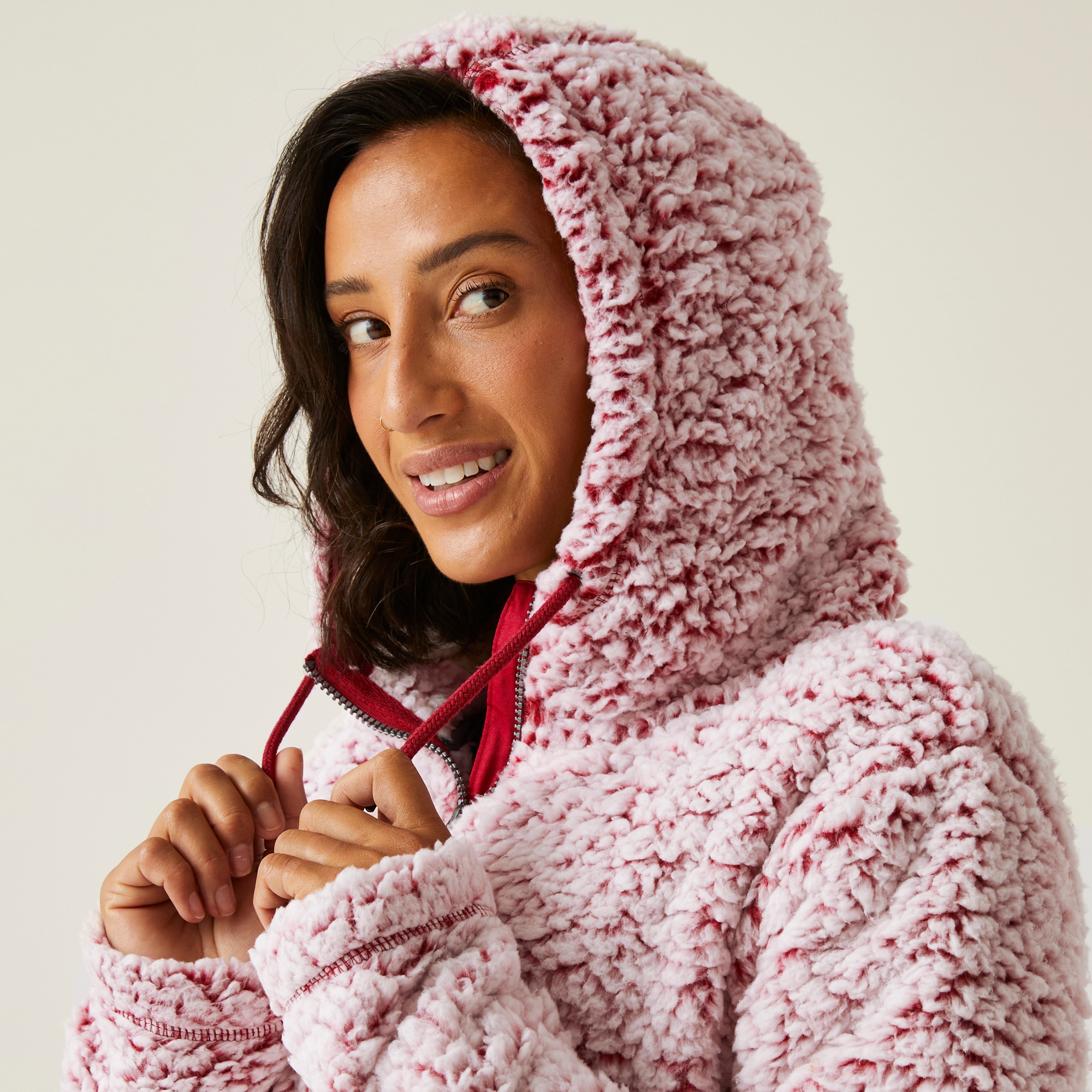 Women's Zelpha Fluffy Hooded Fleece | Rumba Red