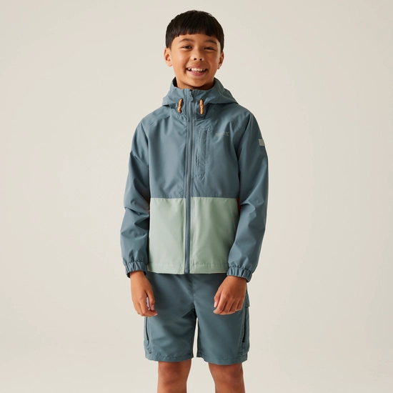 Kids' Hanleigh II Waterpoof Jacket | Olympian Blue Navy Tangerine Tango
