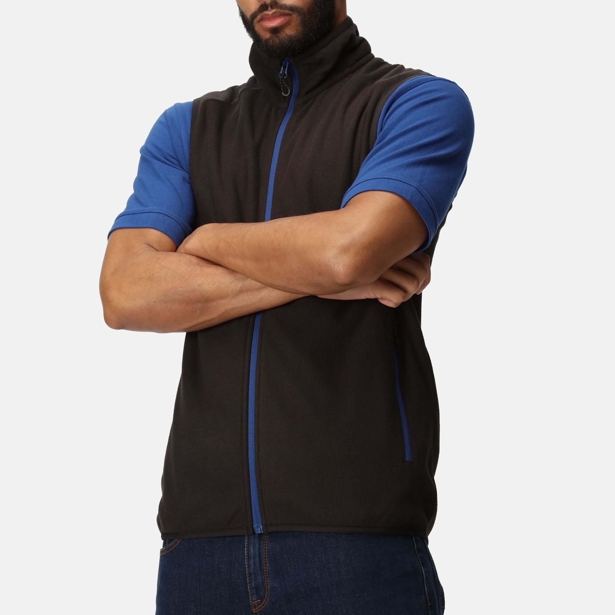 Men's Navigate Fleece Bodywarmer | Black New Royal