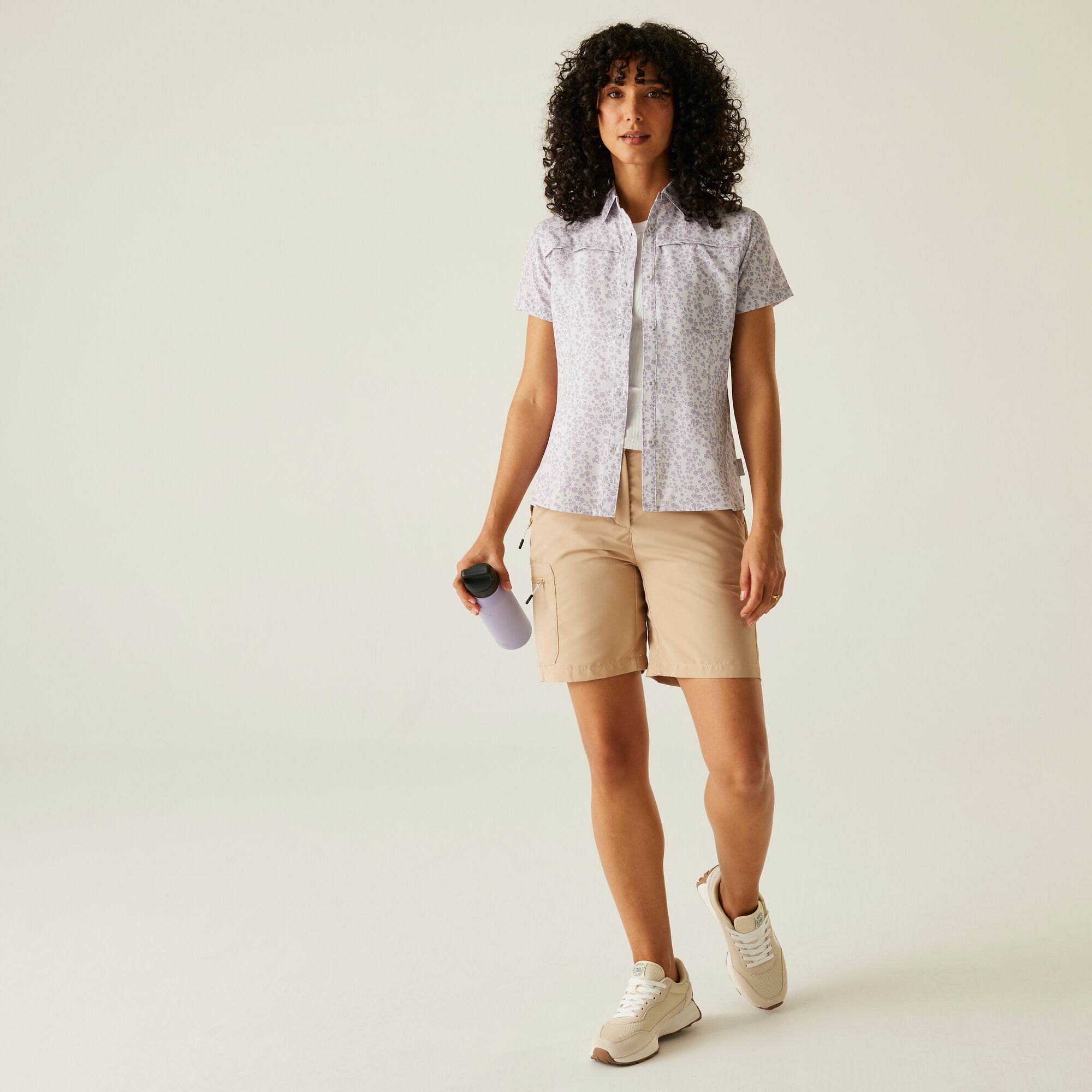 Women's Travel Packaway Short Sleeve Shirt | Lilac Hint Meadow Print