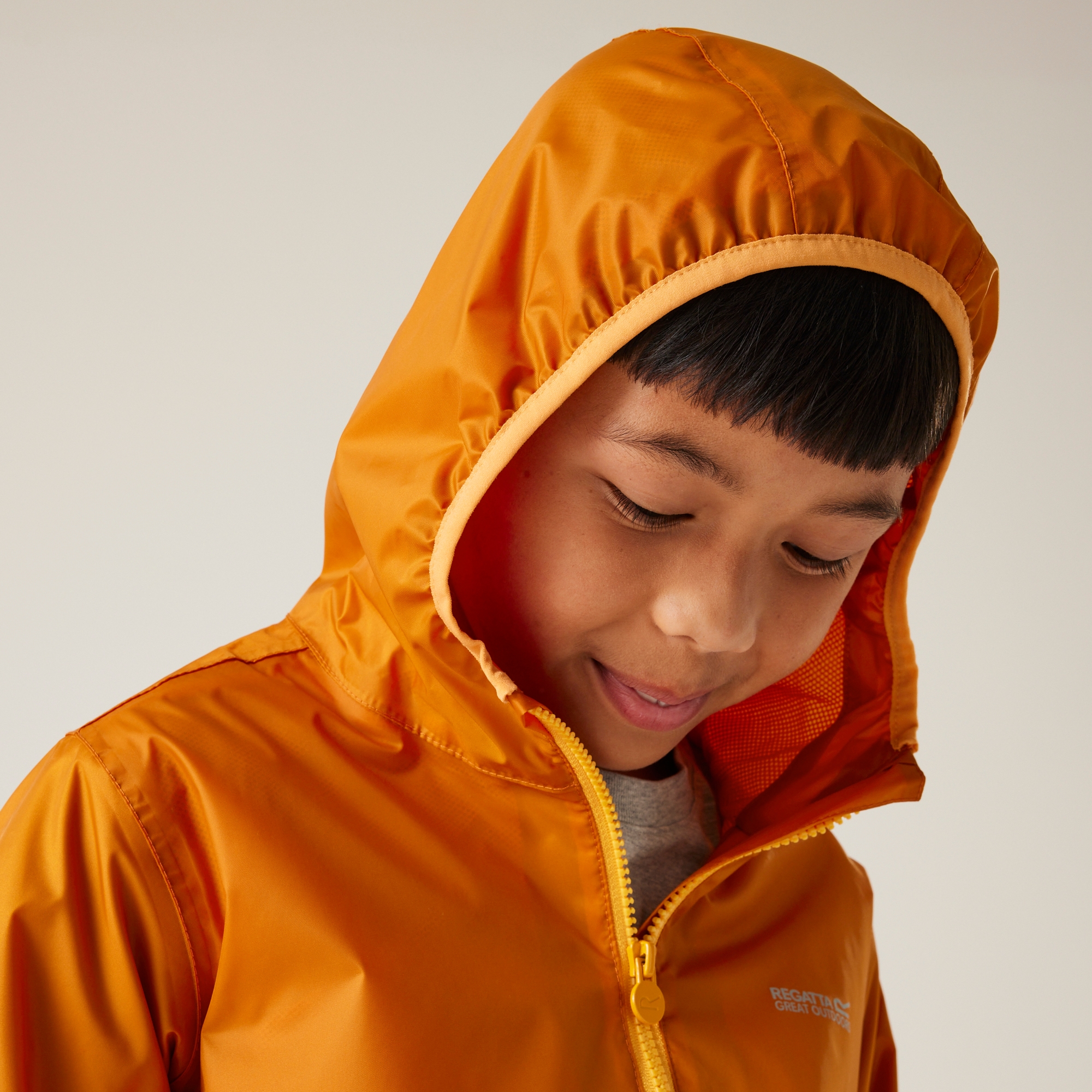 Kids' Lever II Waterproof Packaway Jacket | Fox Bright Marigold