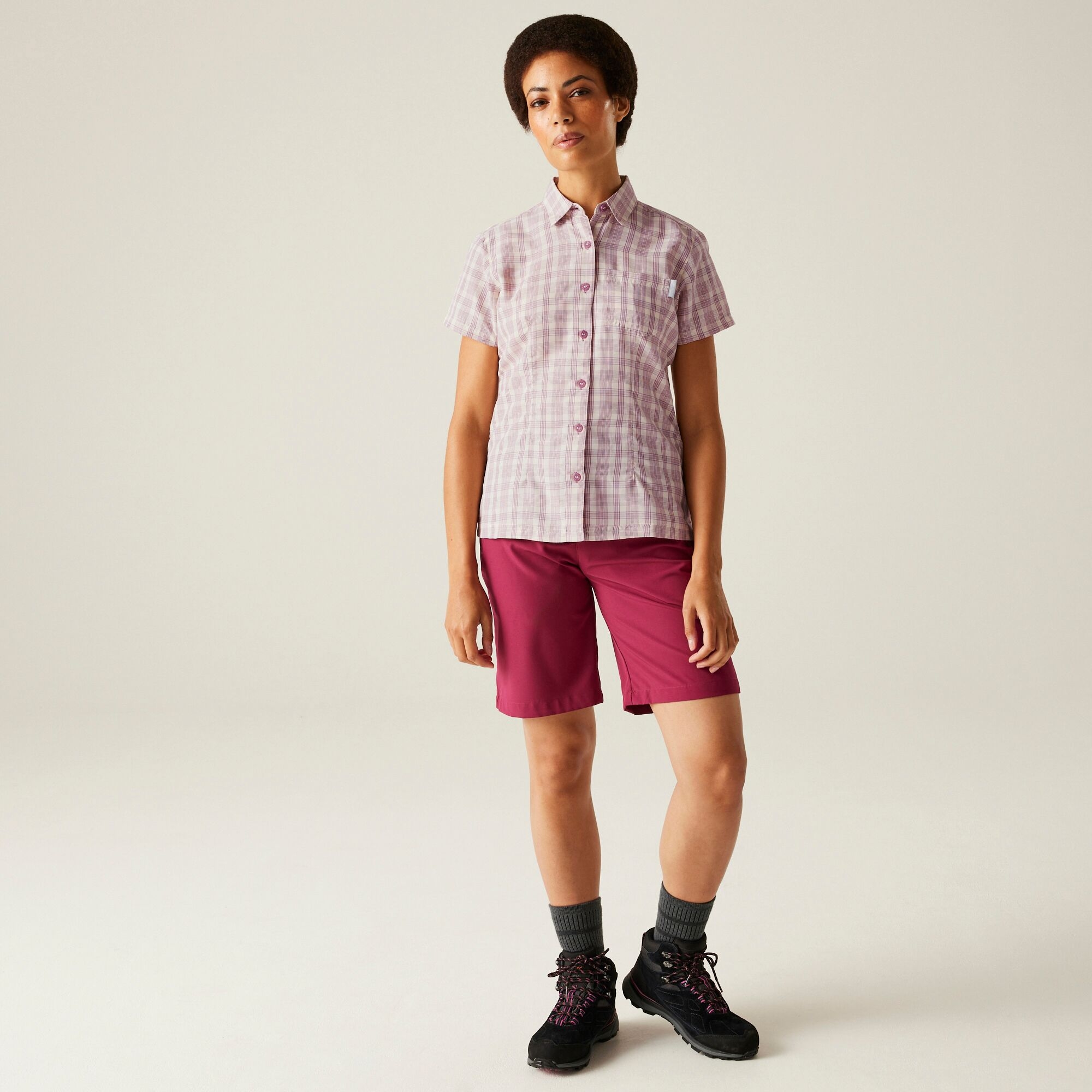 Women's Mindano VIII Short Sleeve Shirt | Lilas Check