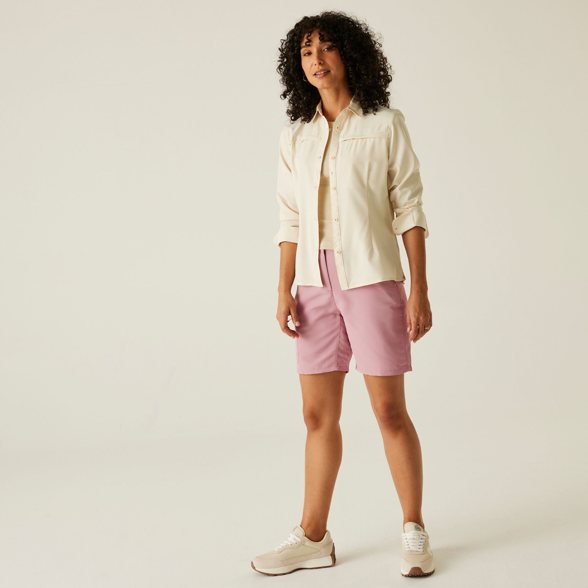 Women's Travel Packaway Long Sleeve Shirt | Light Vanilla Solid