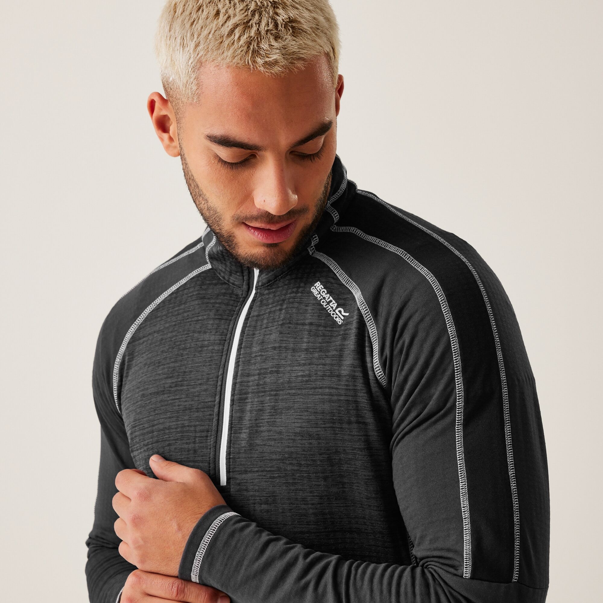 Men's Hepley Half Zip Lightweight Fleece | Ash Black
