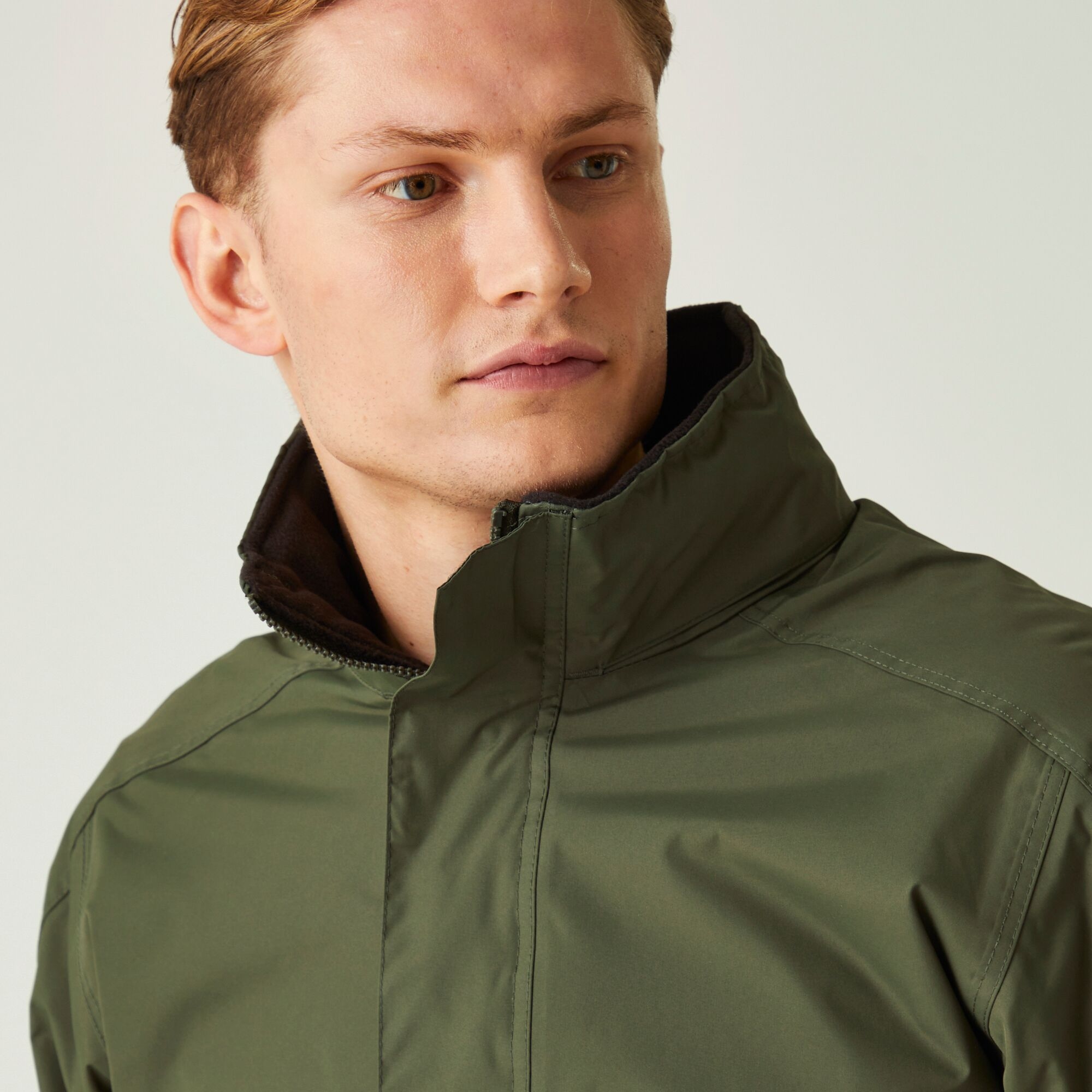 Men's Dover Fleece Lined Waterproof Insulated Bomber Jacket | Dark Khaki Marl Black