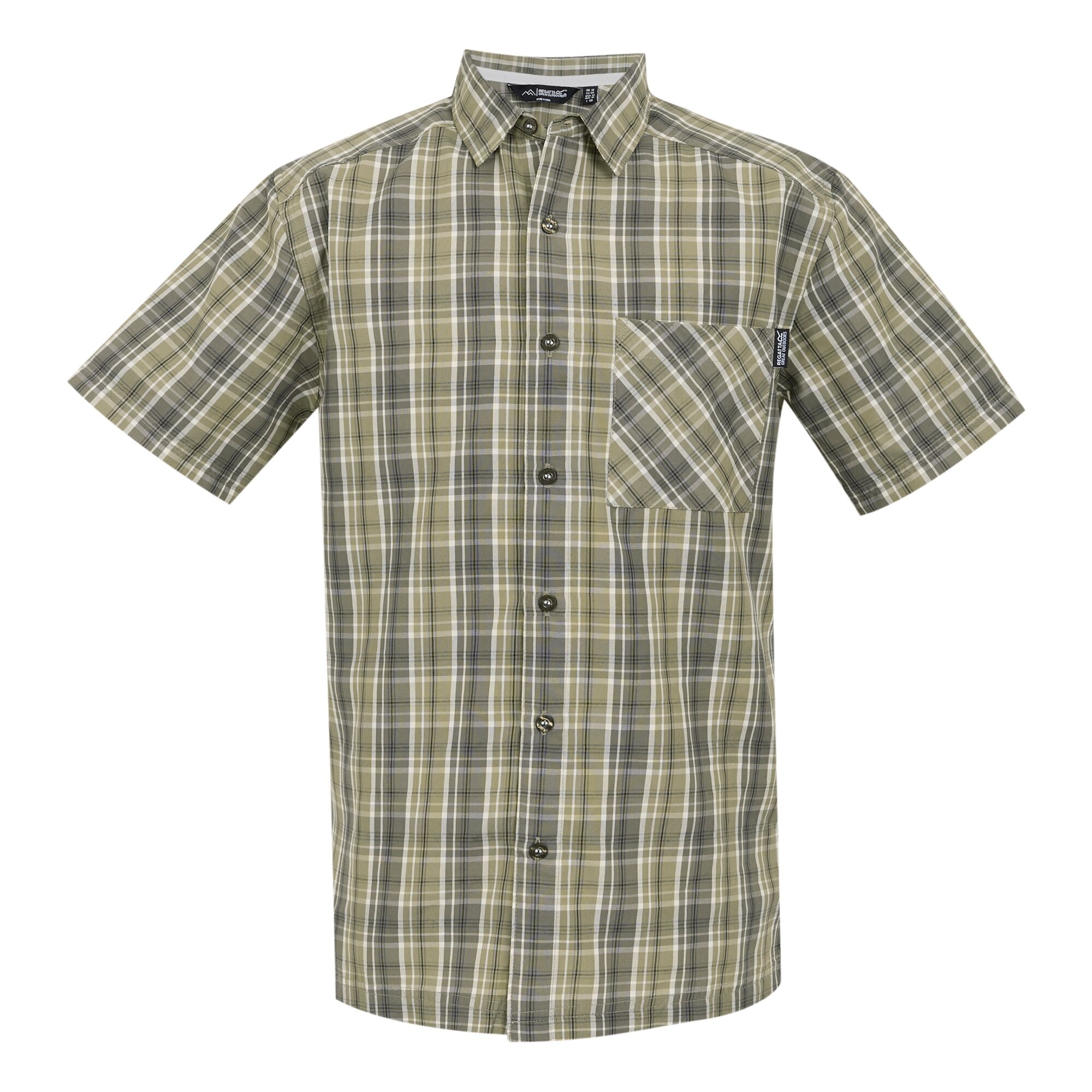Men's Mindano IX Short Sleeve Shirt | Golden Sand Treetop Stone White Check