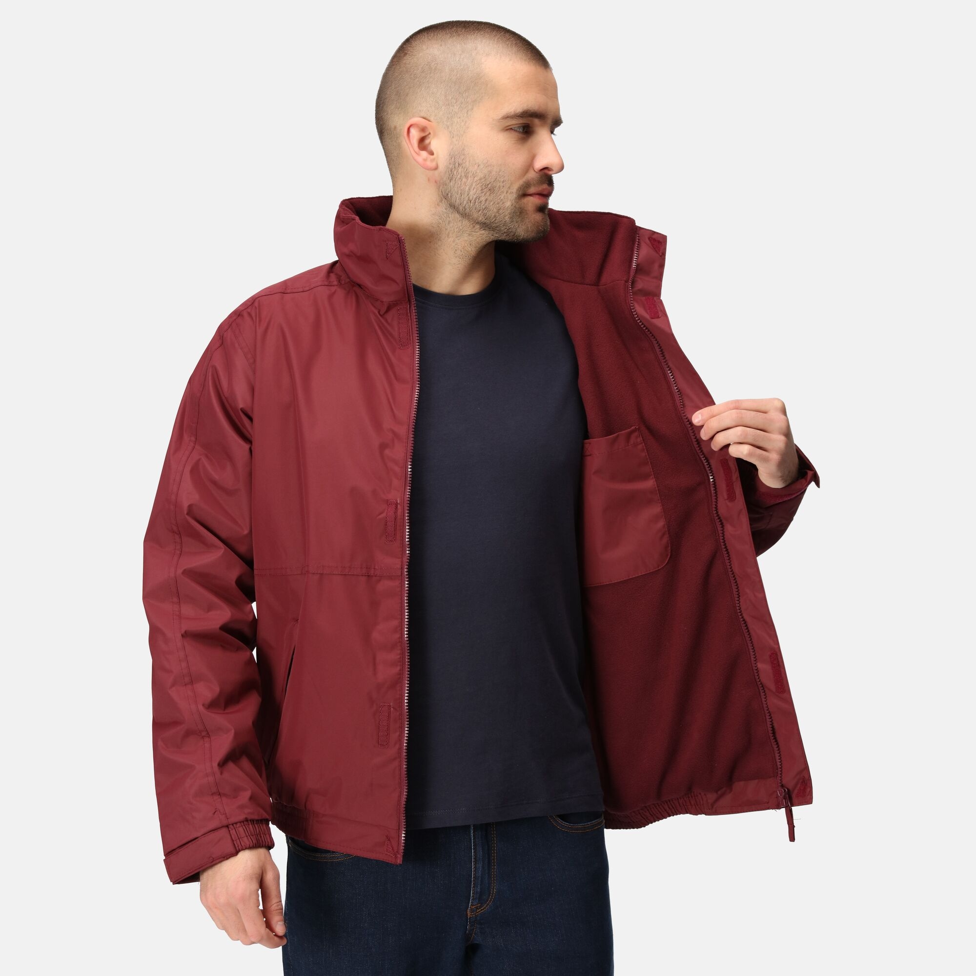 Men's Dover Fleece Lined Waterproof Insulated Bomber Jacket | Burgundy