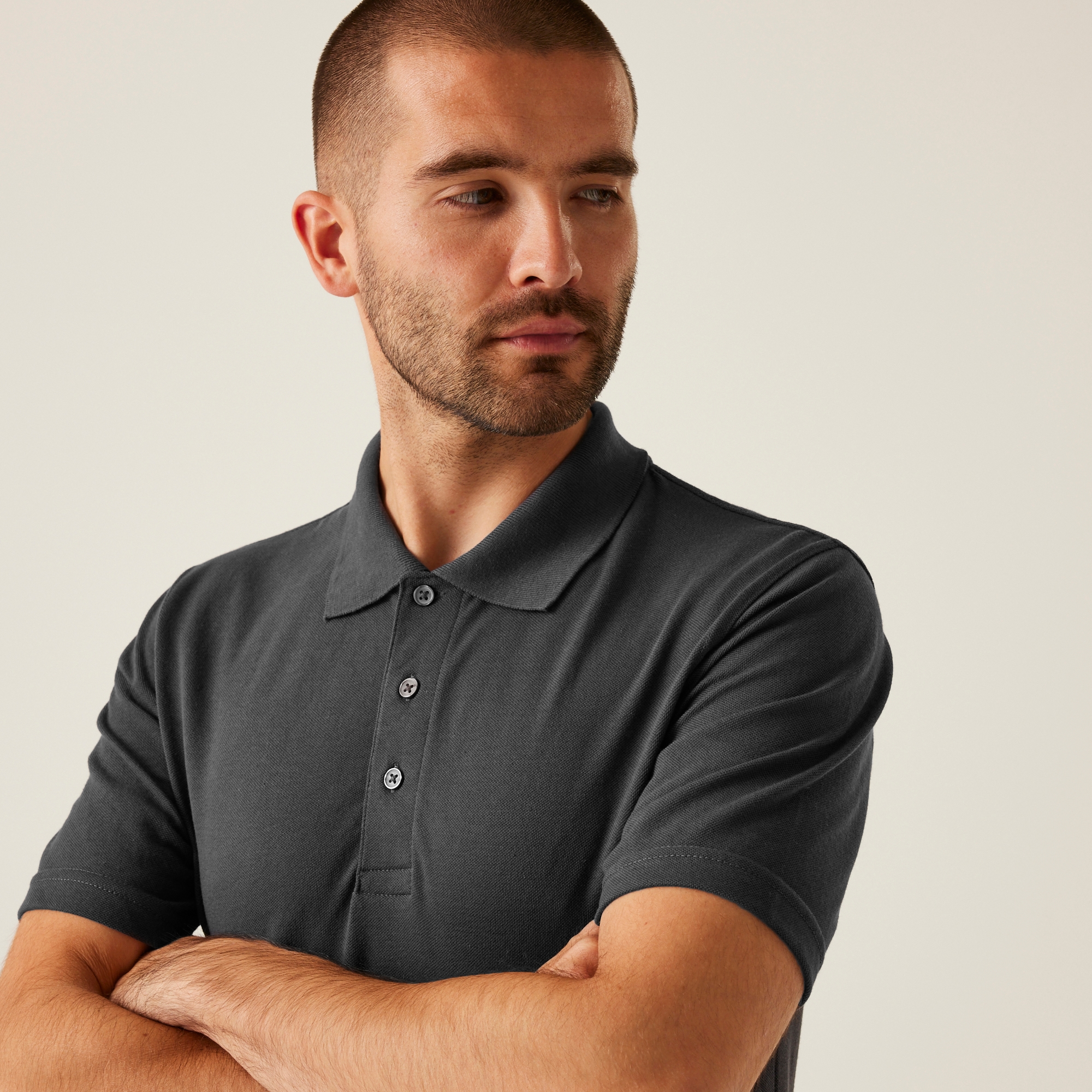 Men's 65/35 SS Polo Top | Seal Grey