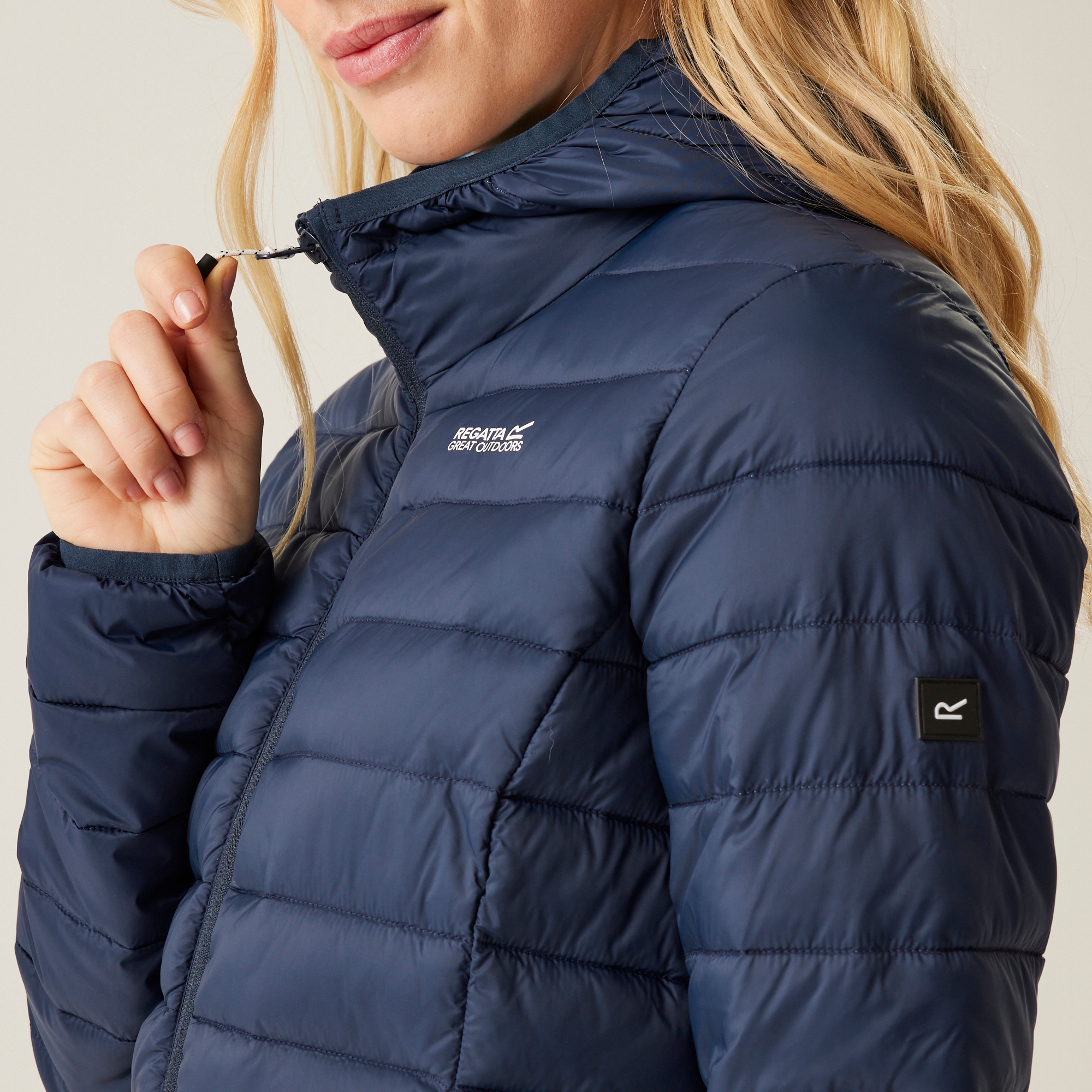 Women's Hooded Marizion Quilted Jacket | Navy Clear Sky