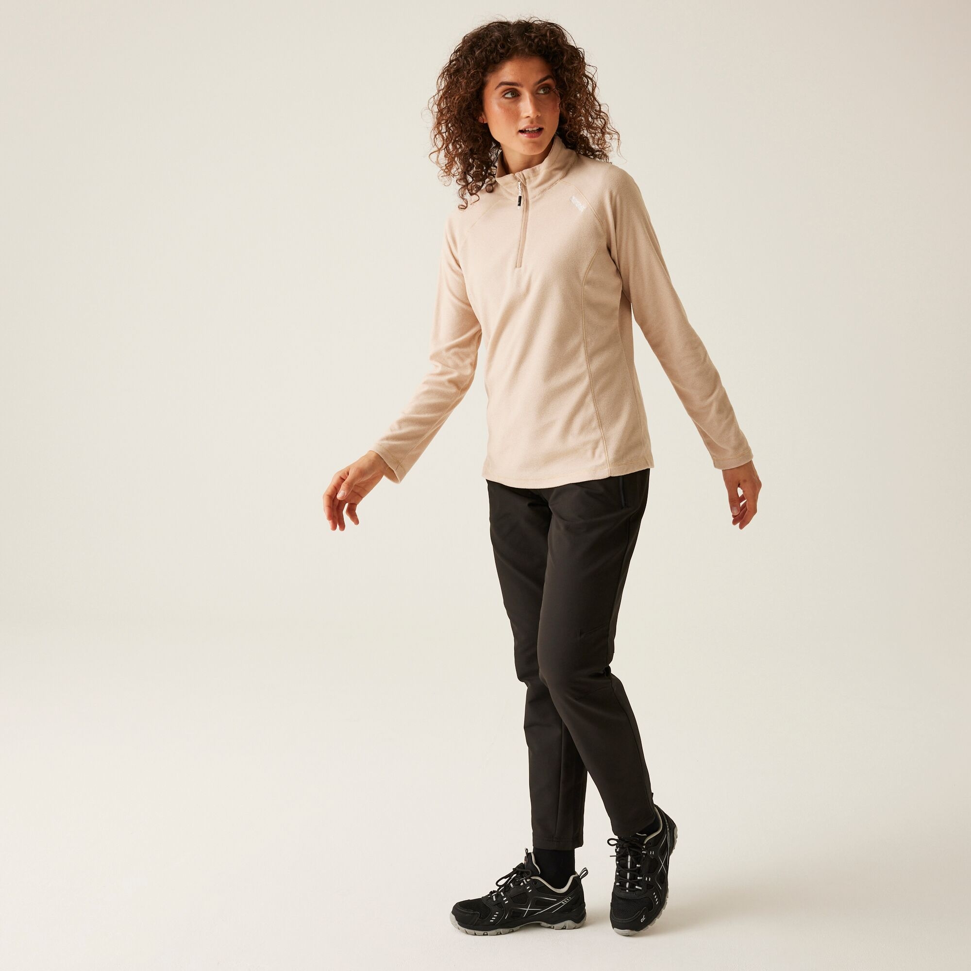 Women's Montes Lightweight Half-Zip Fleece | Warm Taupe Blanc De Blanc