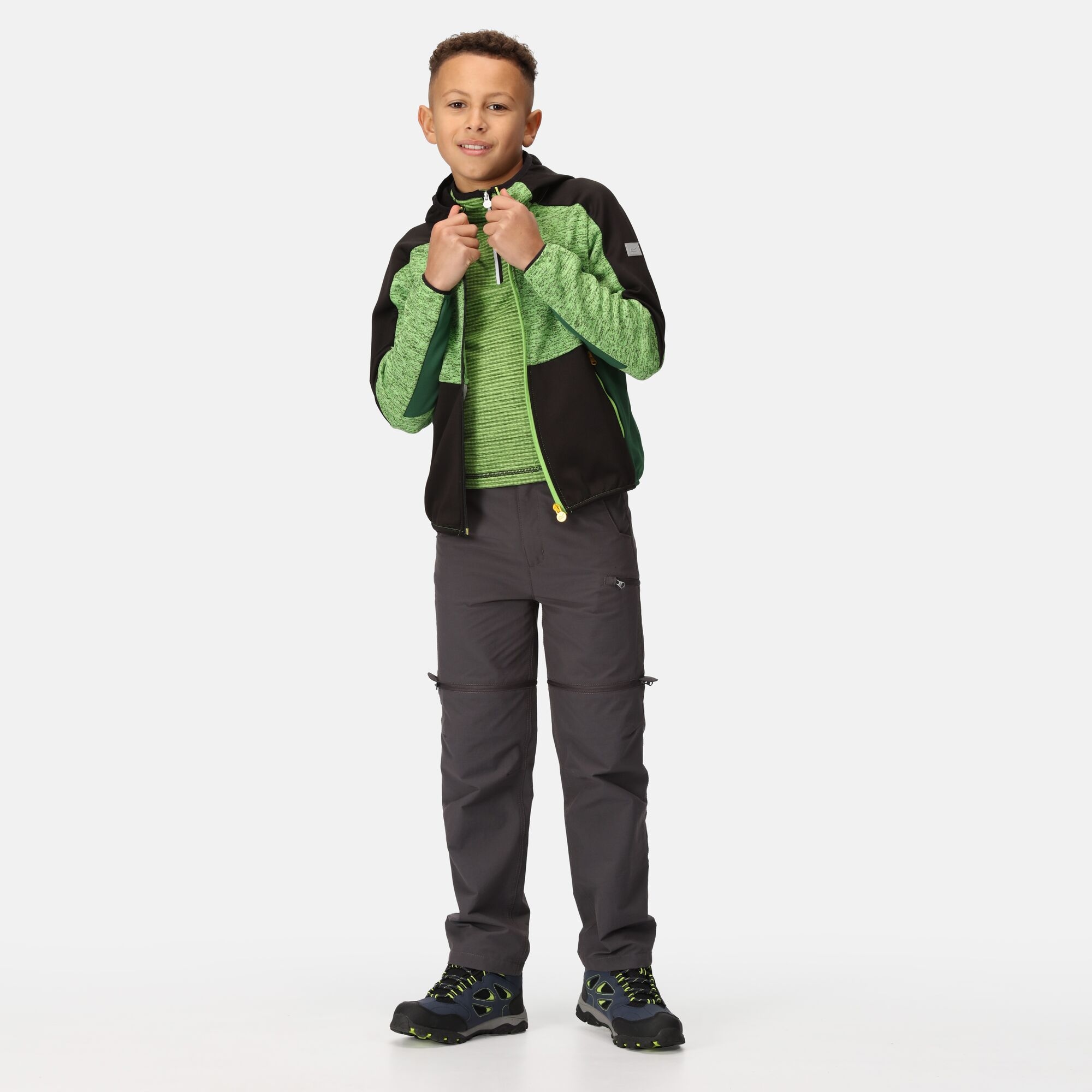 Kids' Dissolver VII Full Zip Fleece | Jasmine Green Black