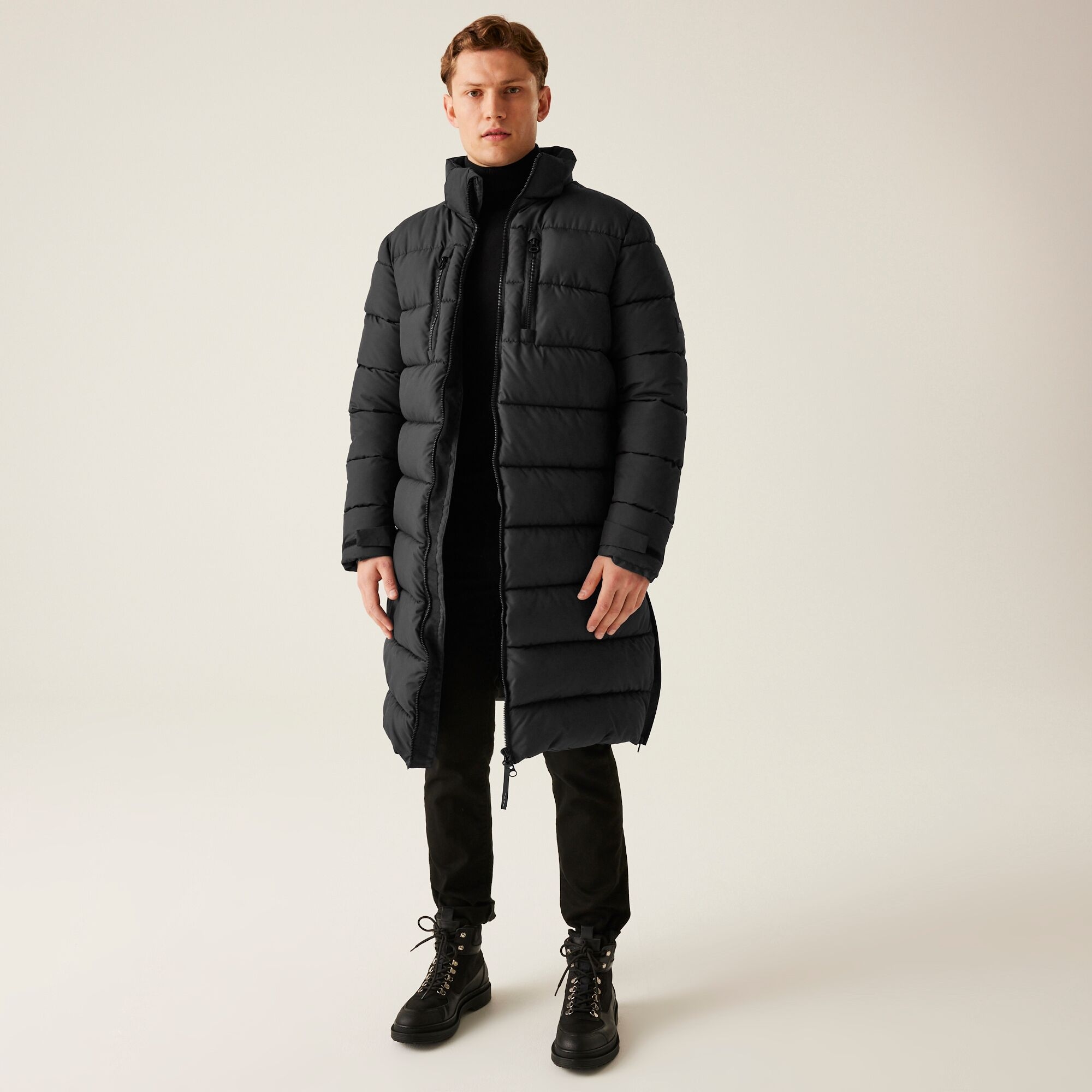 Men's Mottere Longline Padded Jacket | Black Black